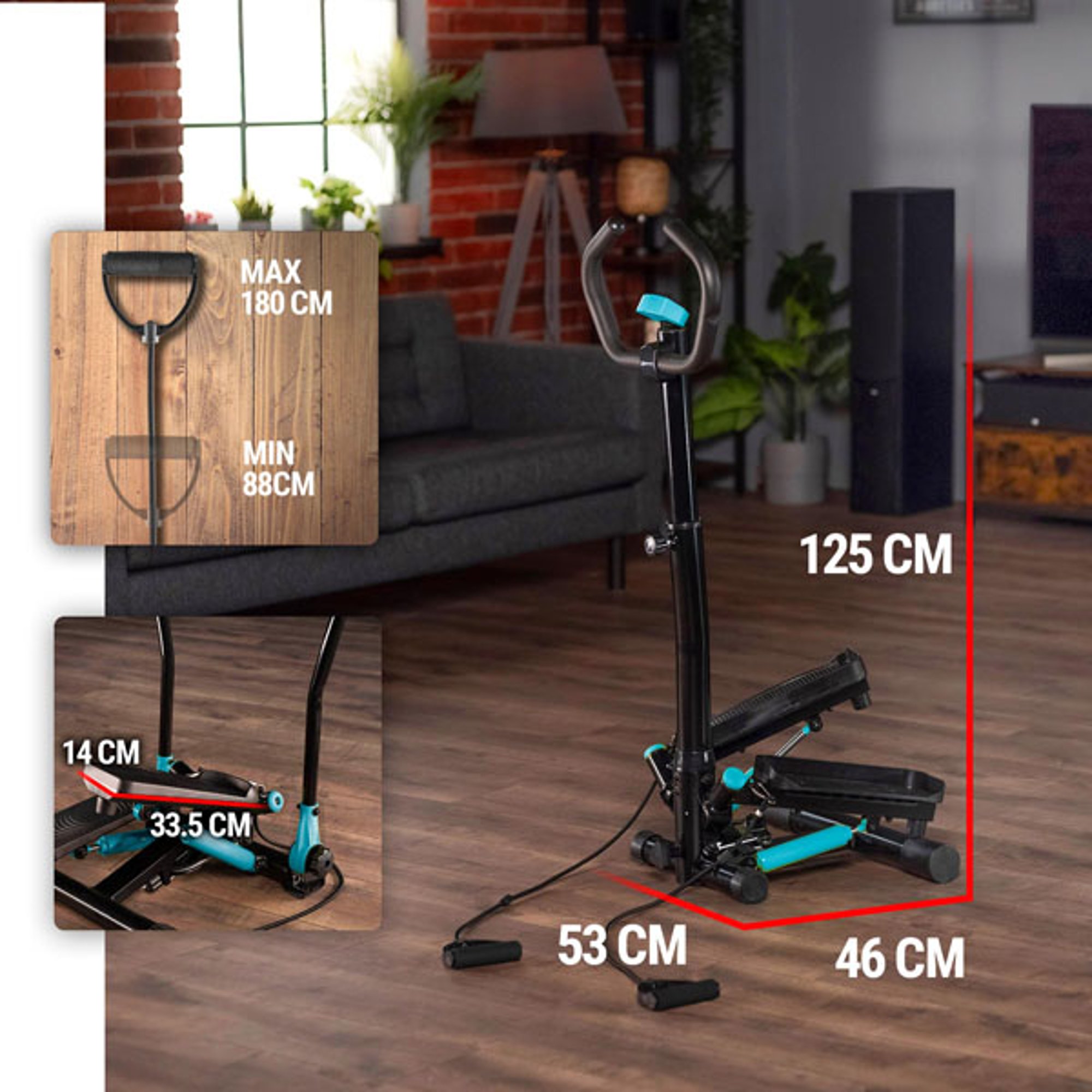 Veiligheid tijdens de training met de antislip pedalen - Stepper 055S Noble van Hop-Sport