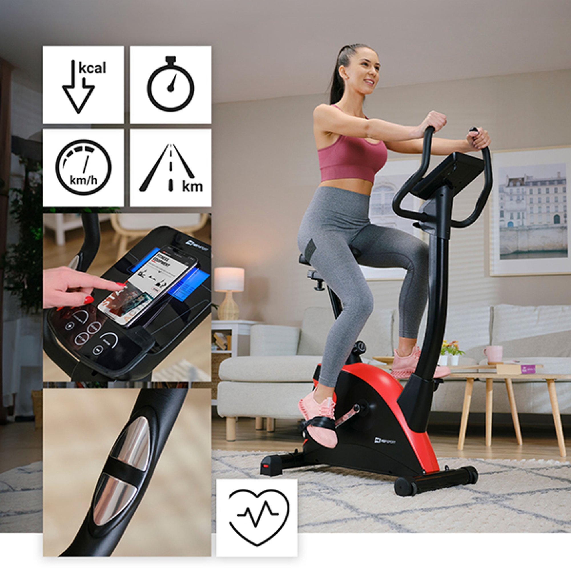 Multifunctionele trainingscomputer met alle belangrijke parameters