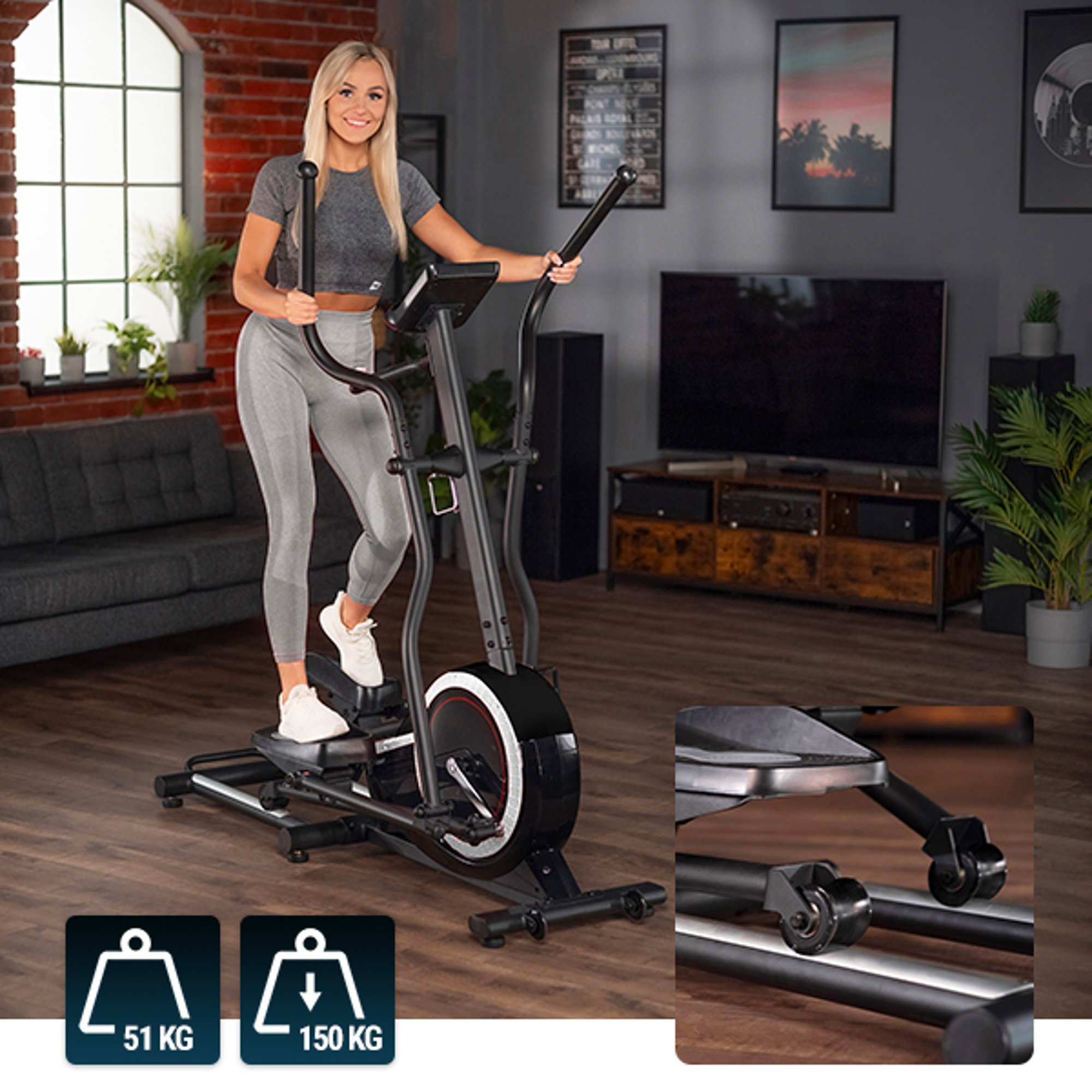 Drijfstanggeleidingssysteem op de crosstrainer 070C Buzz