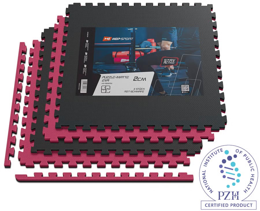Mata puzzle EVA 2cm czarno/czer - 10