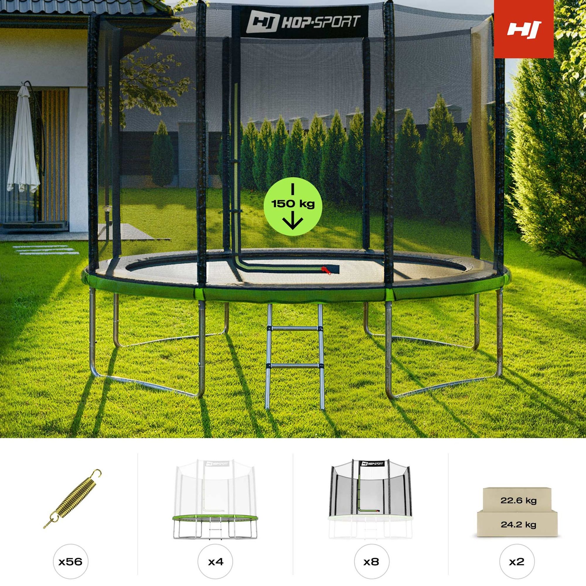 Tuintrampoline met onderdelen