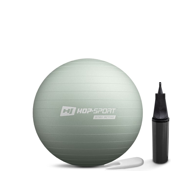 Groene fitnessbal van Hop-Sport met pomp