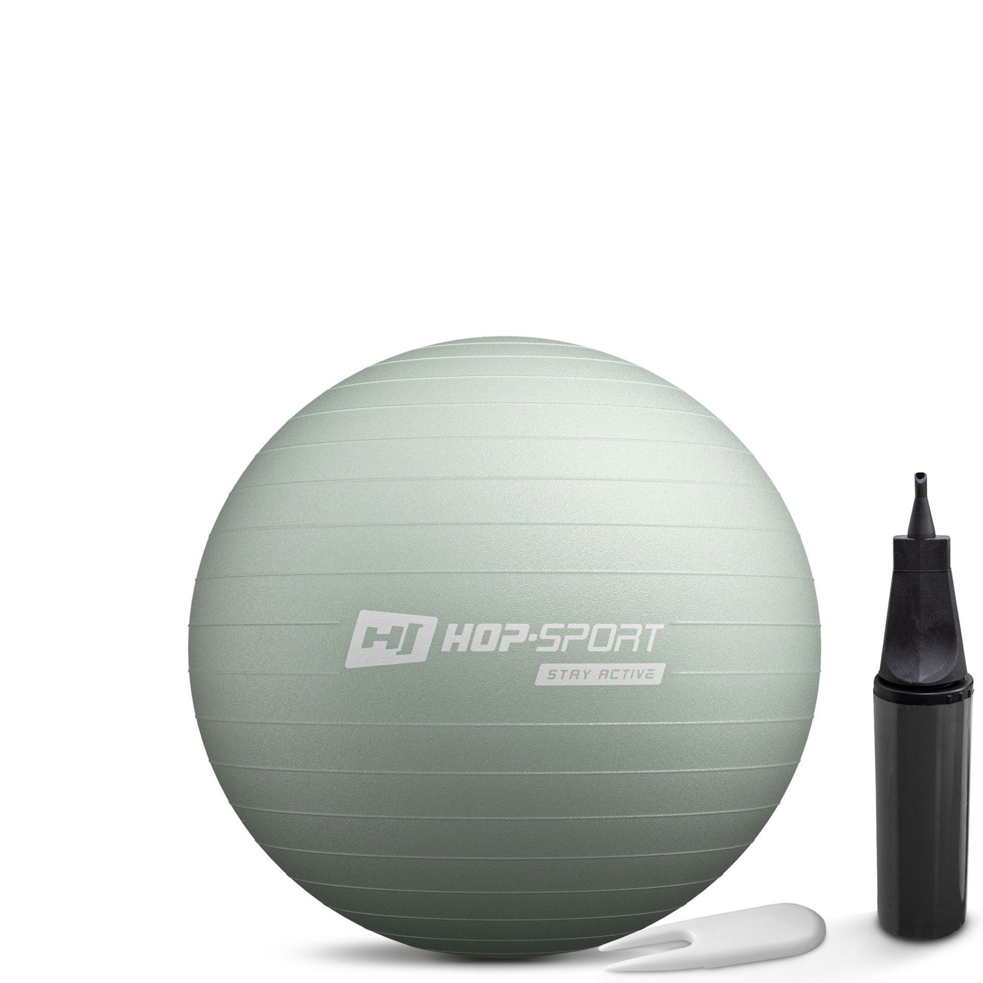 Groene fitnessbal van Hop-Sport met pomp