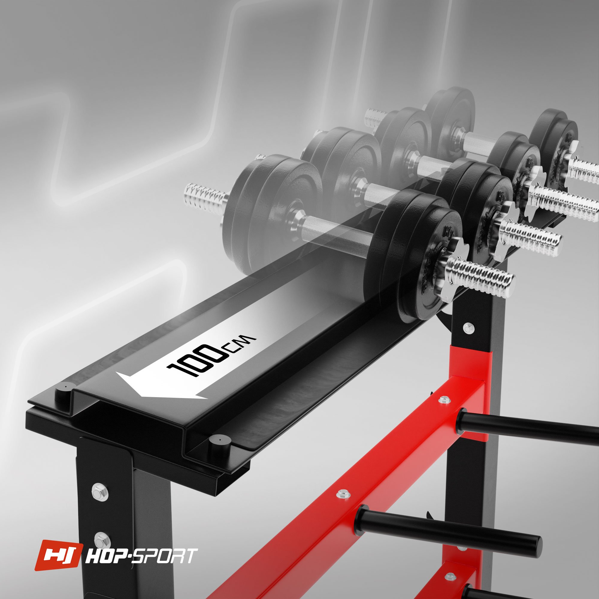 100 cm lange rek voor dumbbells bij HS-1007A