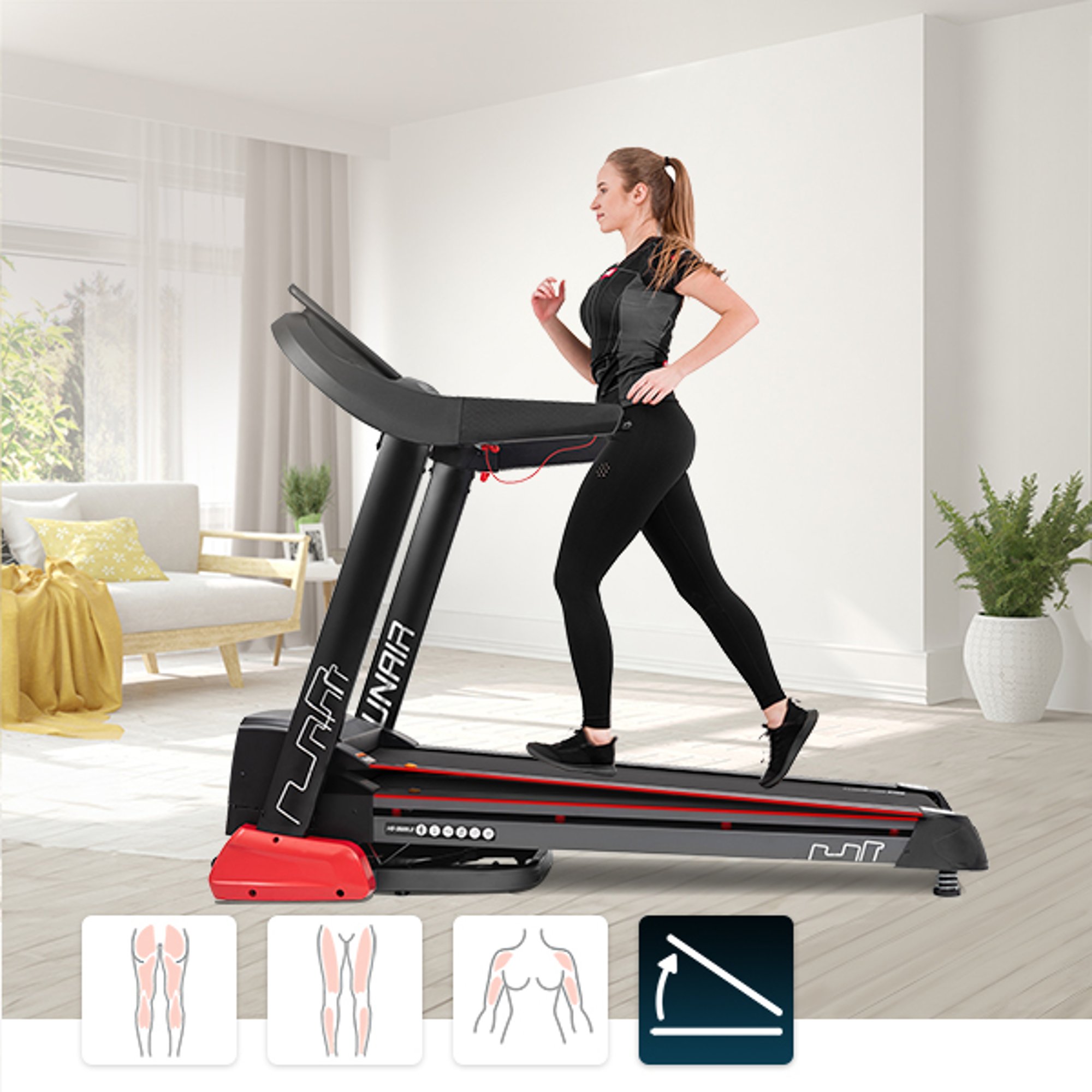 Automatische aanpassing van de hellingshoek bij loopband HS-3500LB Runair
