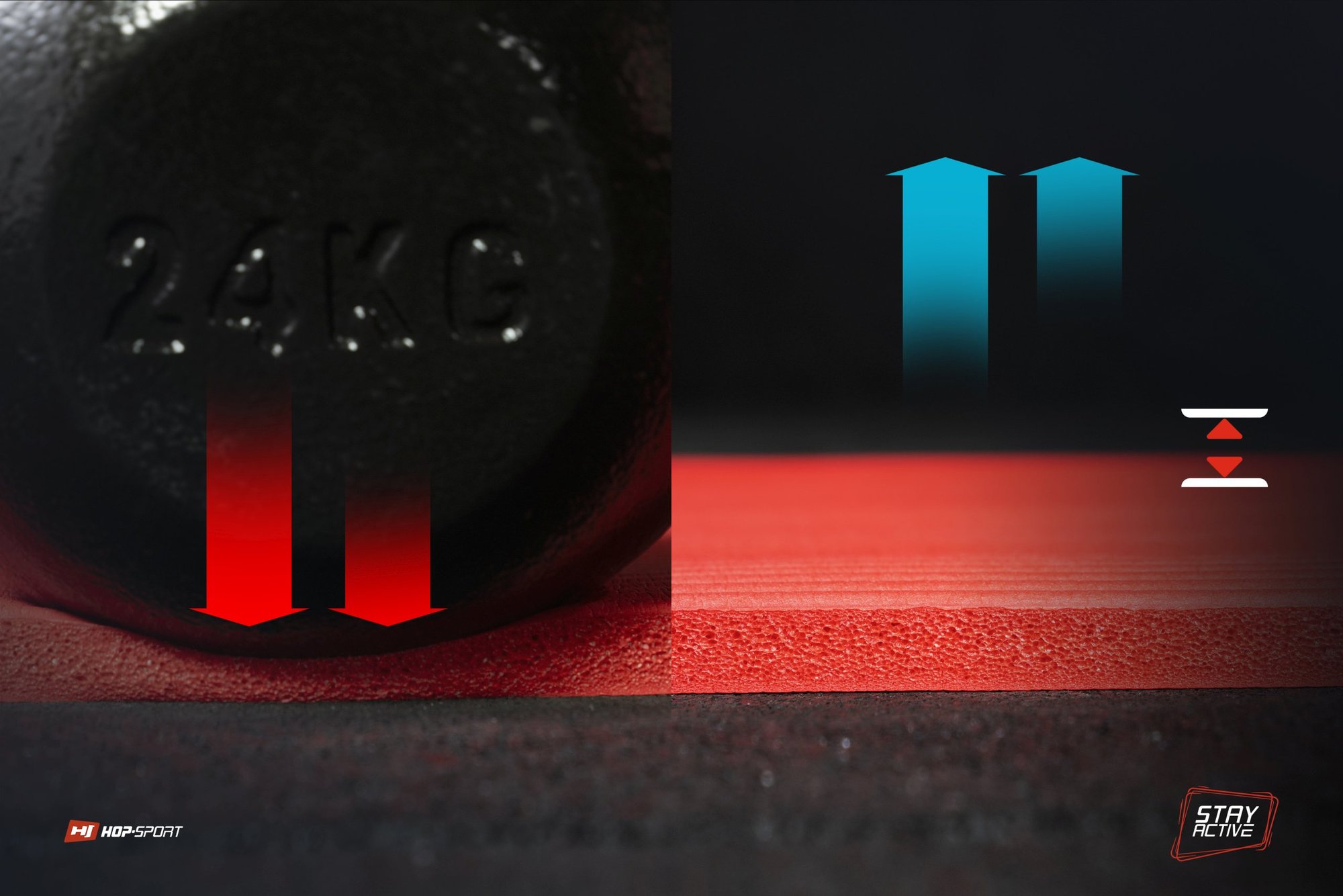 Dikte van de mat 1,5 cm met ogen rood 