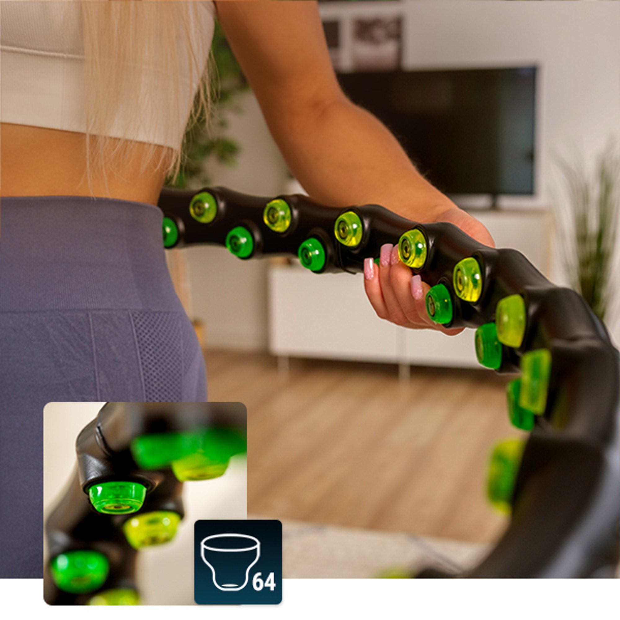 Knoppen op de Hula Hoop groen
