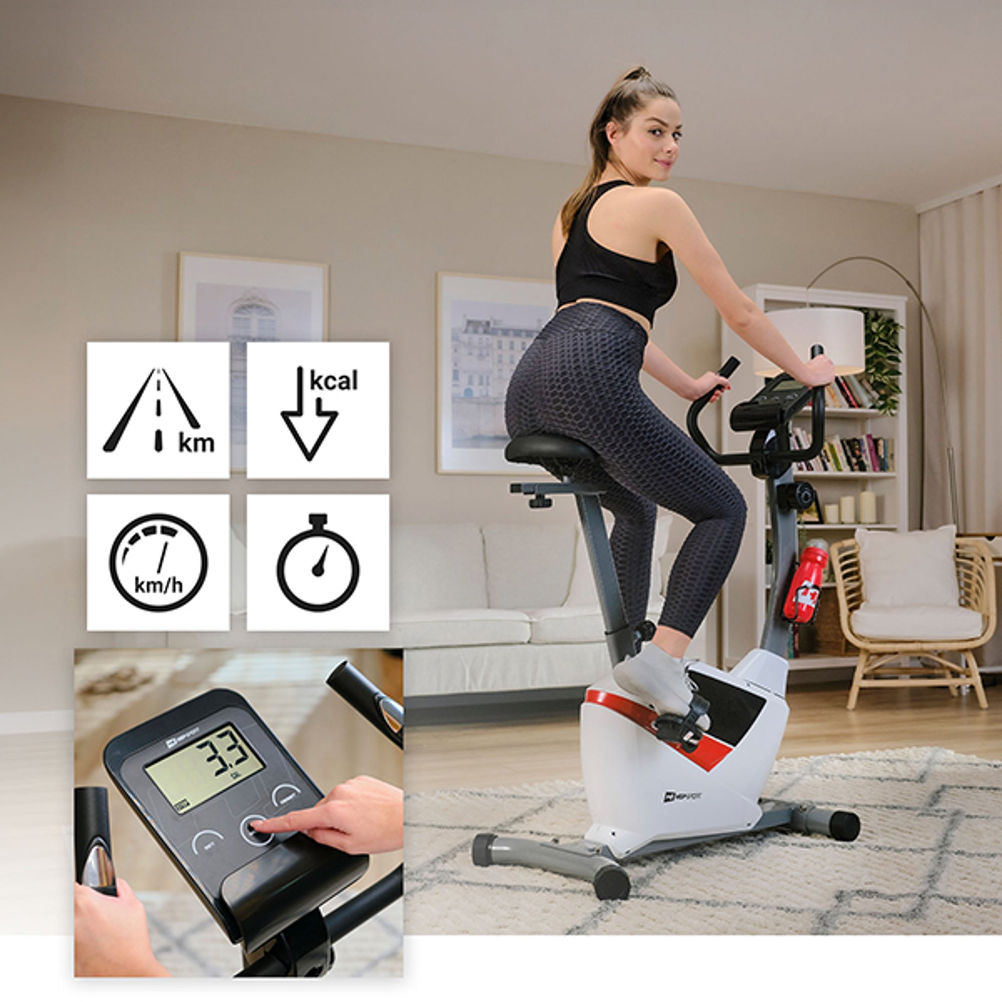 Trainingscomputer met de trainingsparameters