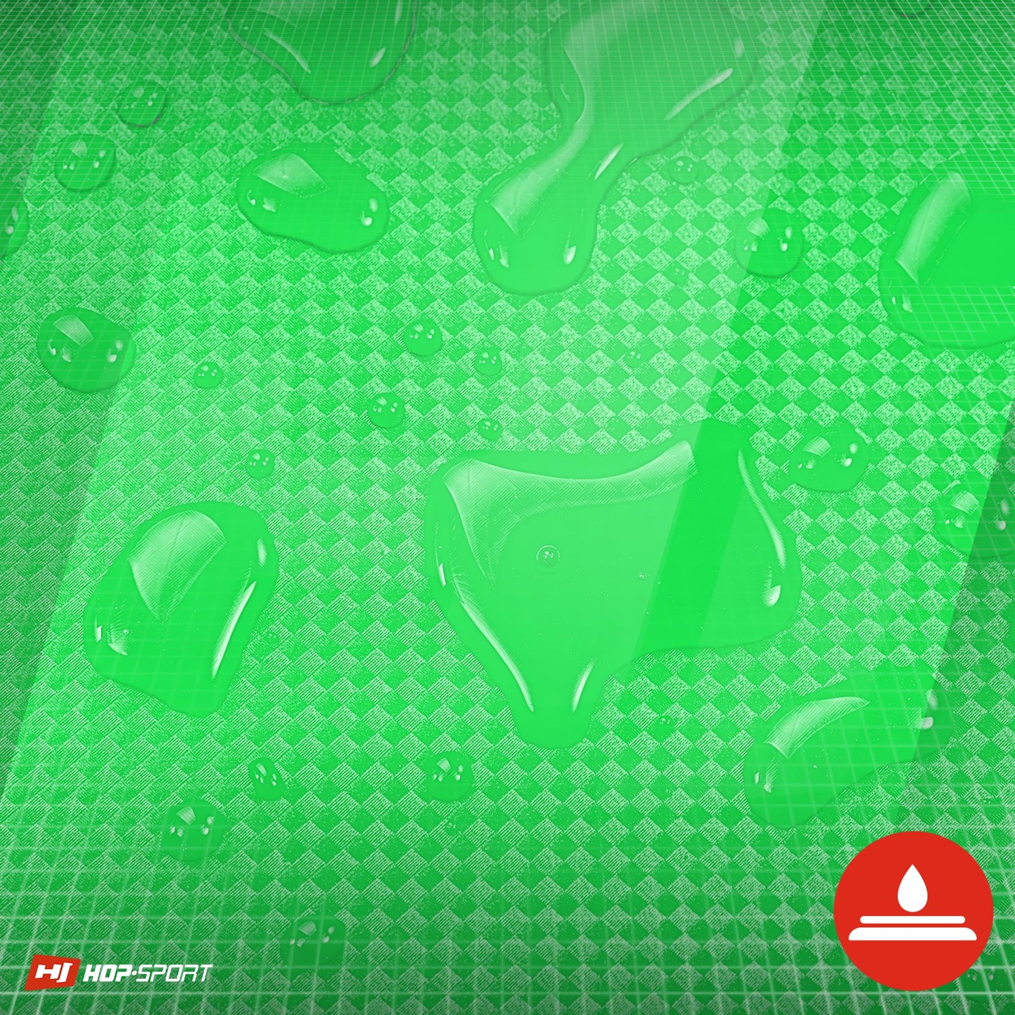 Water op het oppervlak van turnmat groen