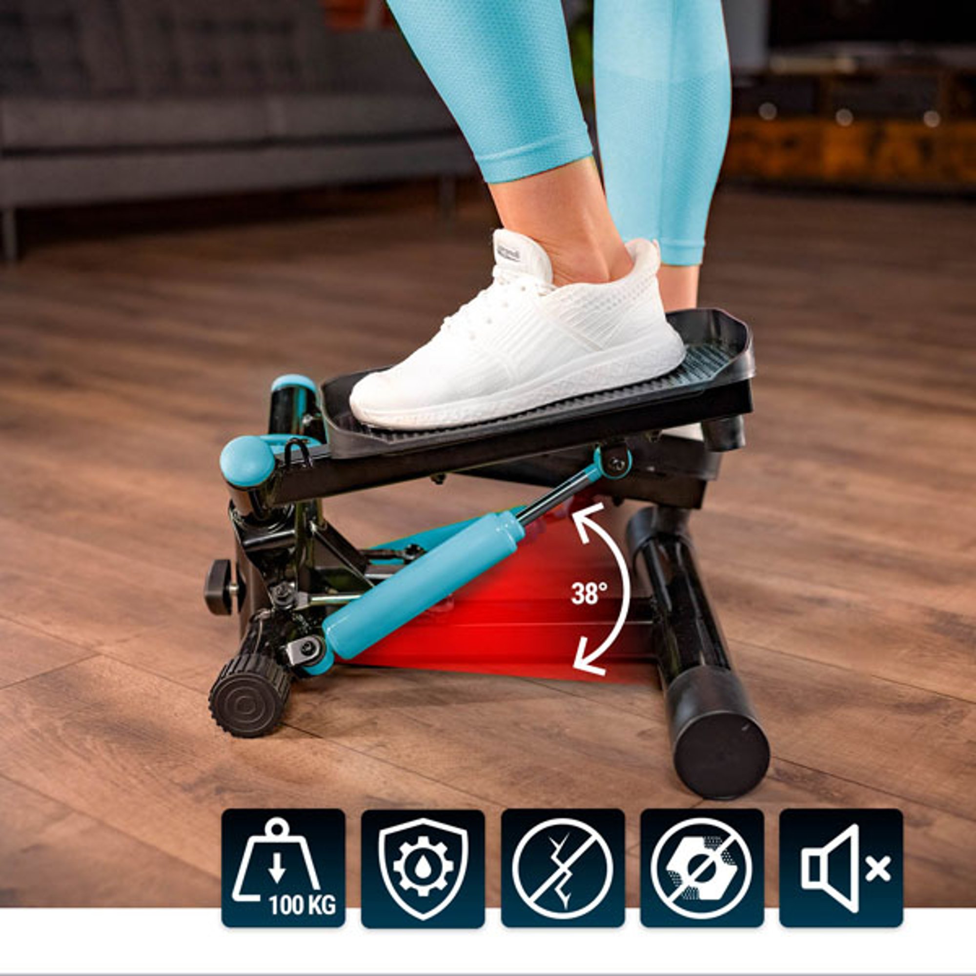 Verstelbare pedaalhoogte bij de Stepper 035S Swing van Hop-Sport