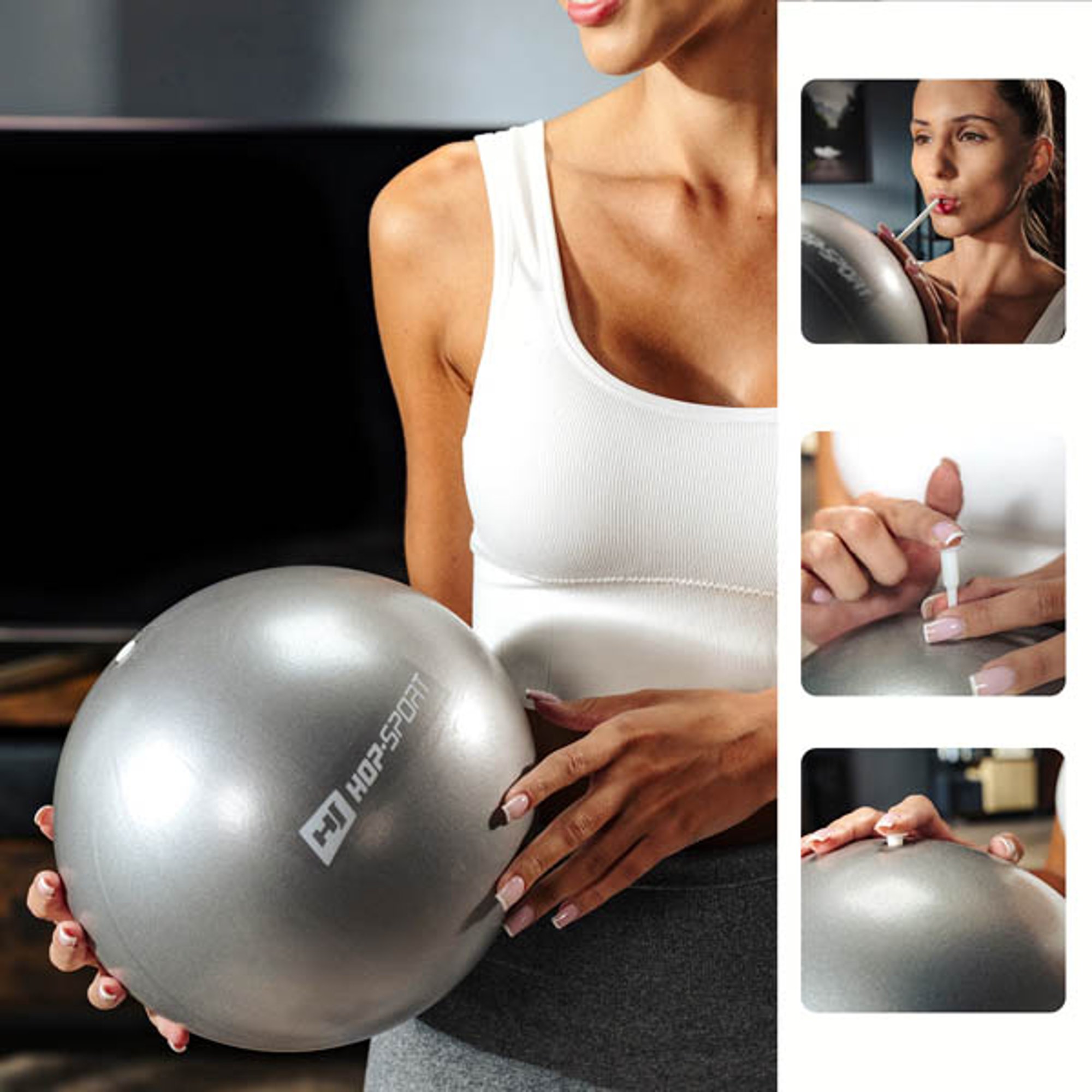Opblazen van de Pilatesbal zilver
