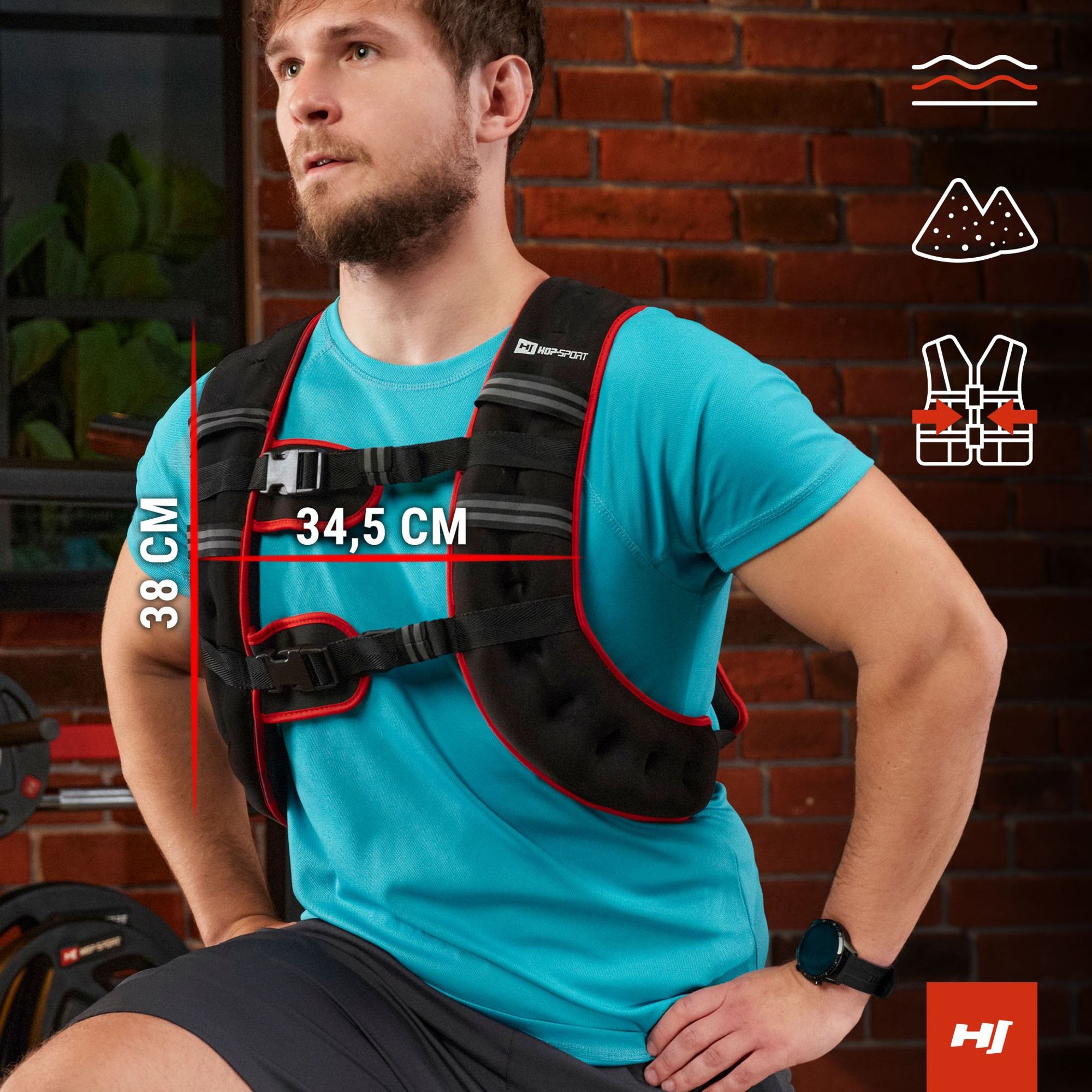 Gewichtsvest met maximale pasvorm en draagcomfort