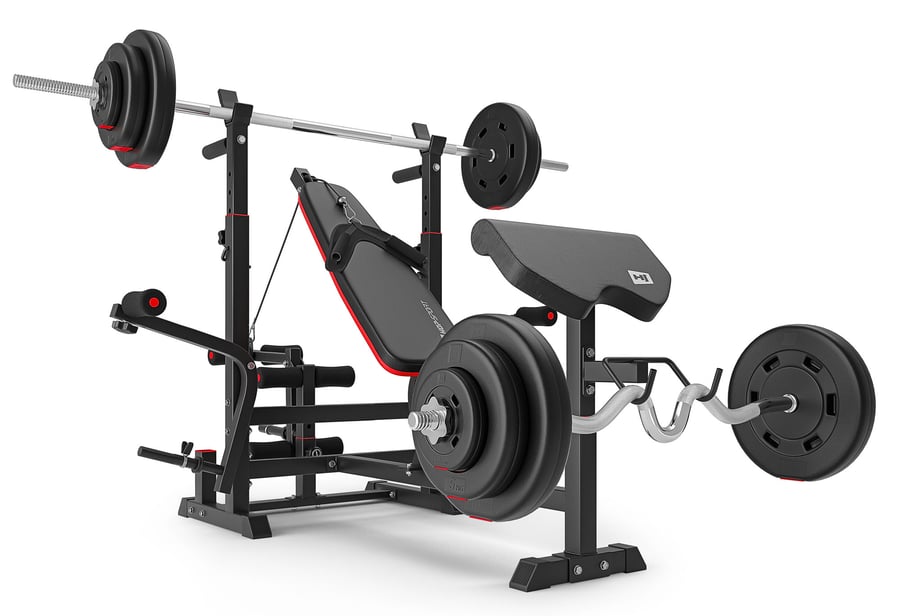 Hantelset 75kg + Hantelbank HS-