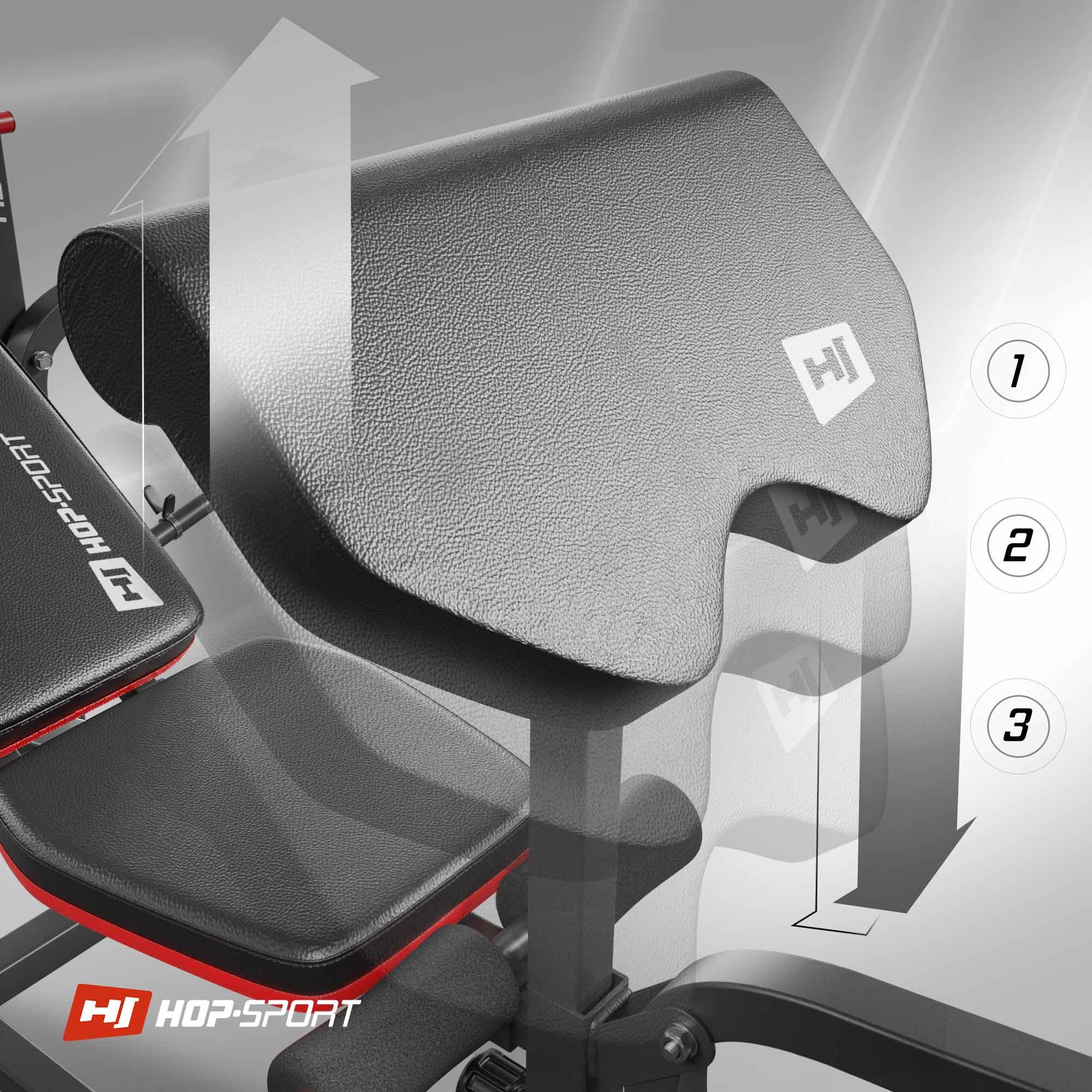 Verstelmogelijkheden van de Curlbank HS-1065 met Lat Pulldown Toren