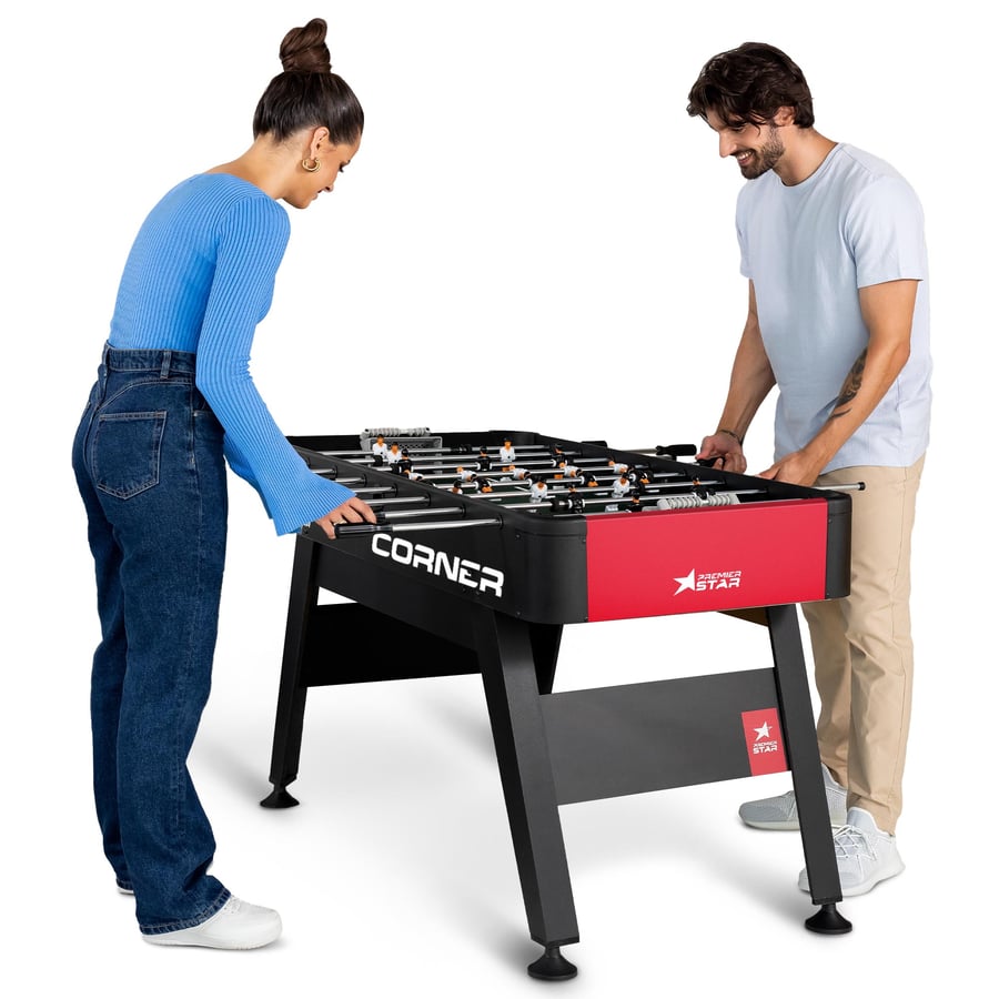 Tischkicker CORNER- schwarz-rot