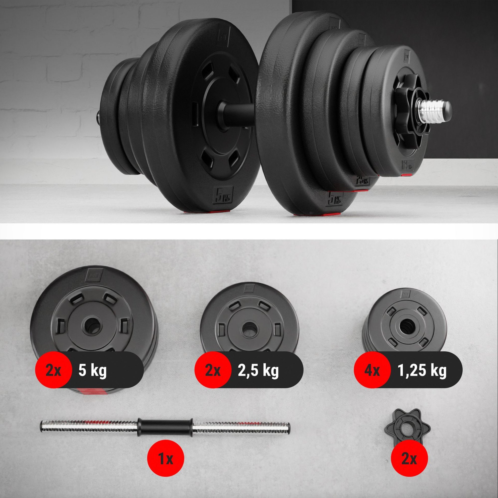 Inhoud van de set 1 x 20 kg