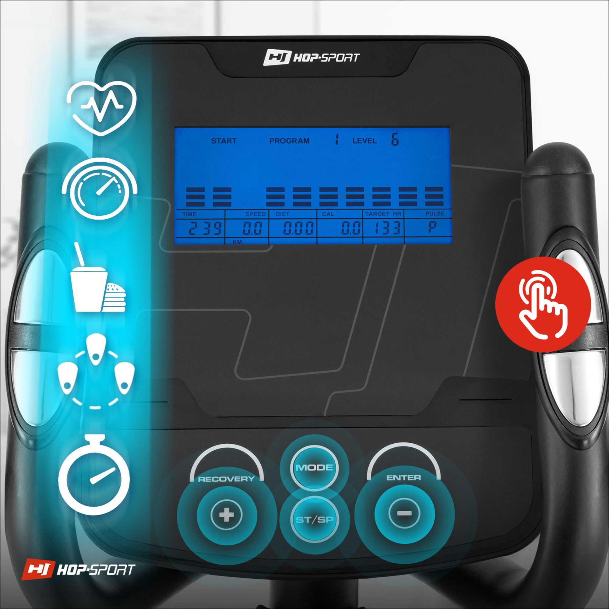 Multifunctionele computer bij de crosstrainer 050C Frost