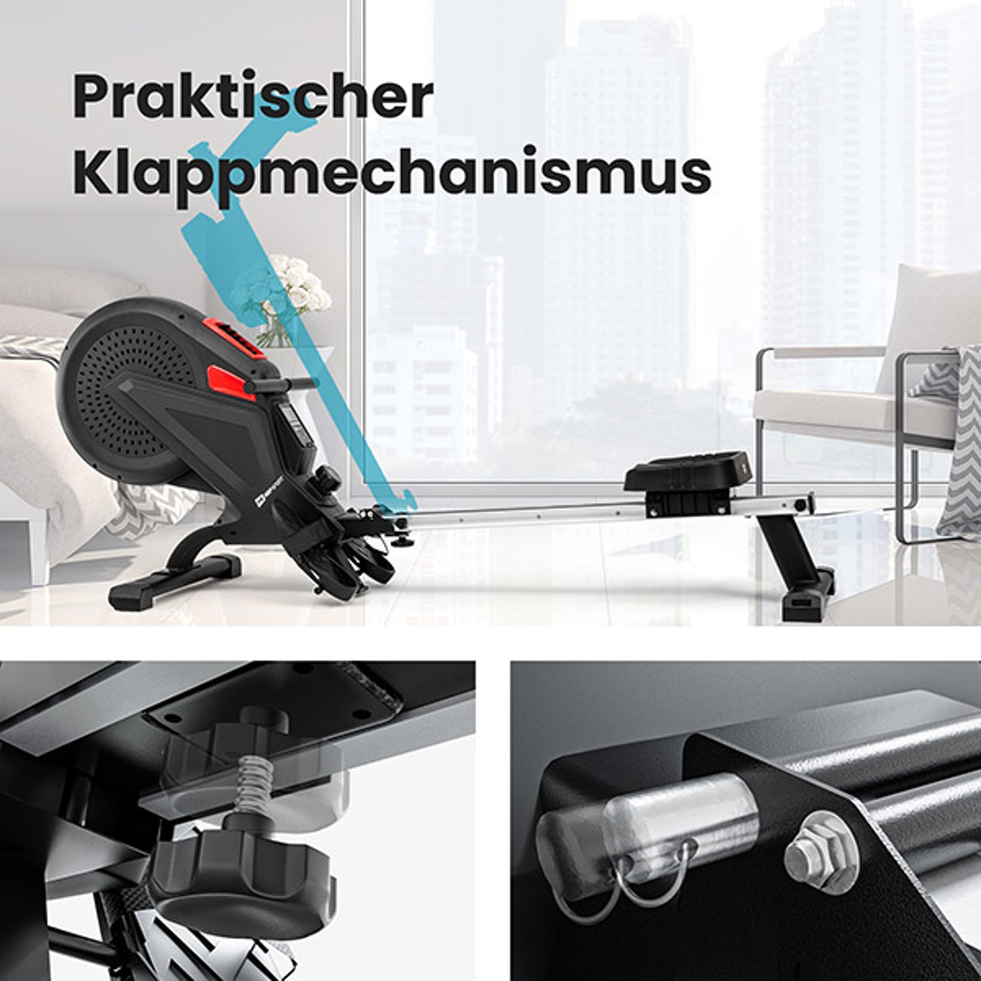 Snelklapsysteem bij de roeimachine 070R Rush