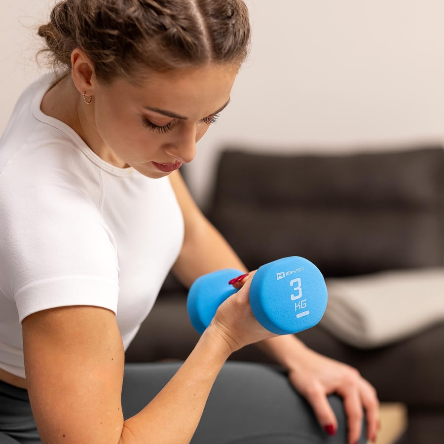 Zestaw hantelek winylowych okrą