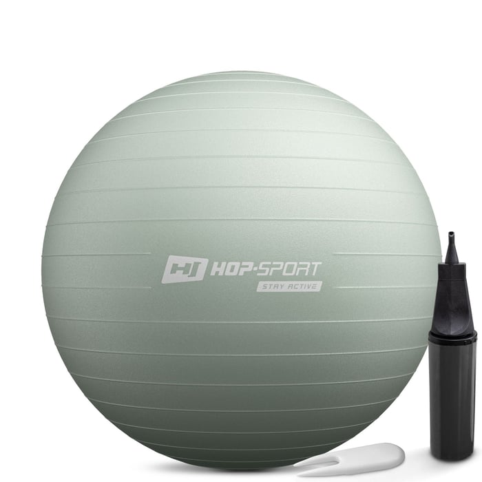 Groene fitnessbal van Hop-Sport met pomp