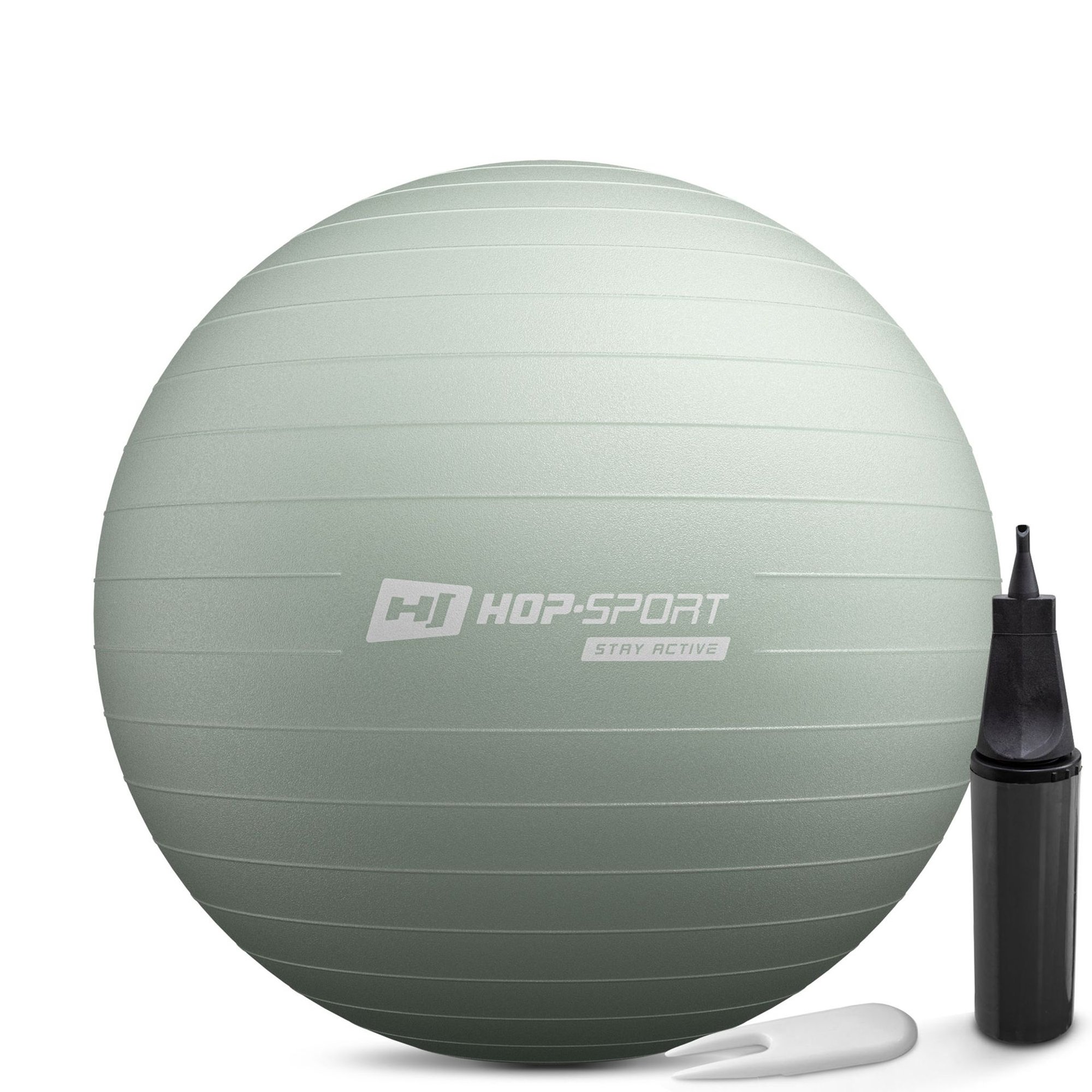 Groene fitnessbal van Hop-Sport met pomp