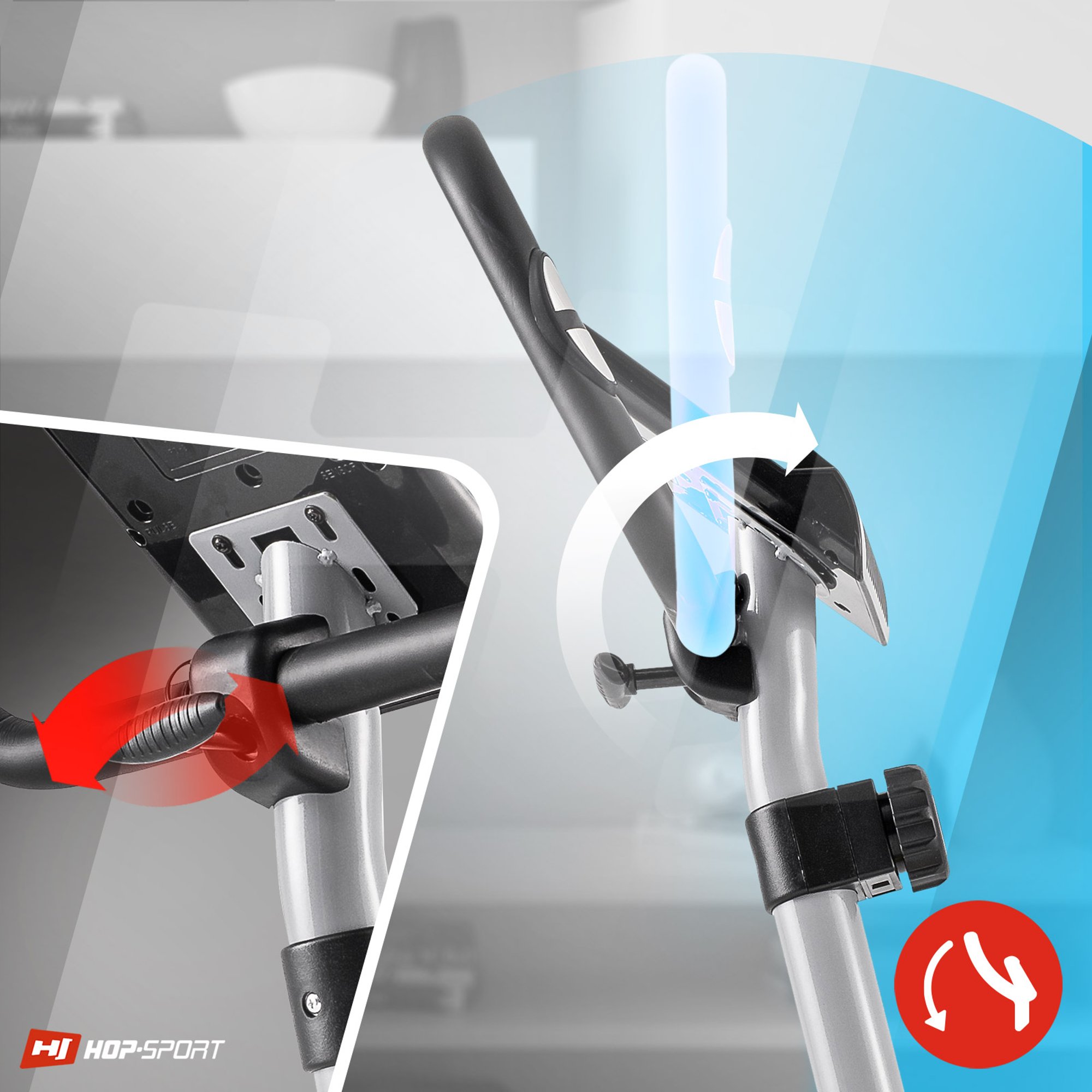 Individueel verstelbaar stuur bij de Hometrainer HS-2050H Sonic