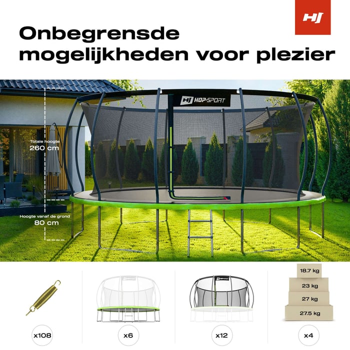 Technische gegevens van de trampoline HS-PT16I