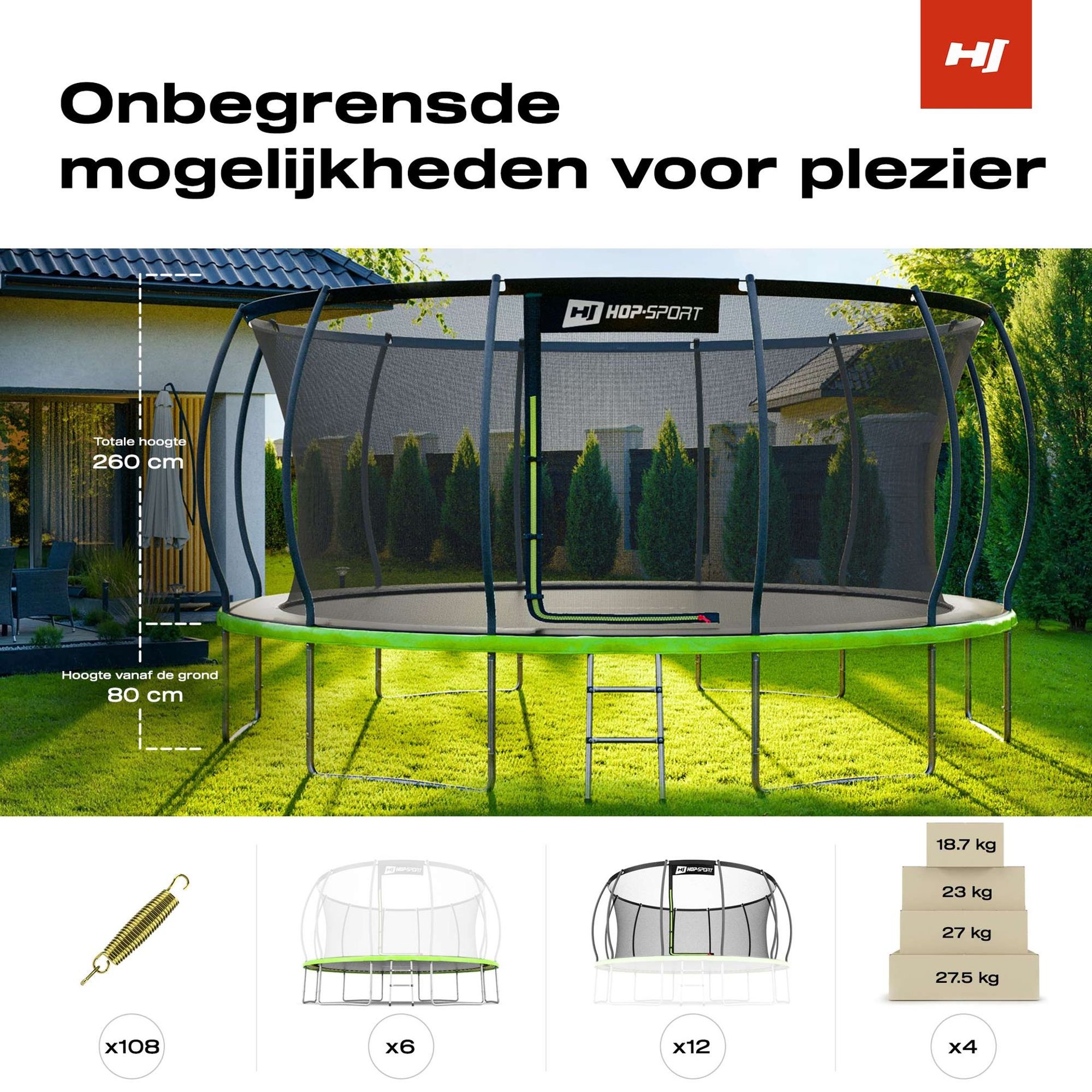 Technische gegevens van de trampoline HS-PT16I