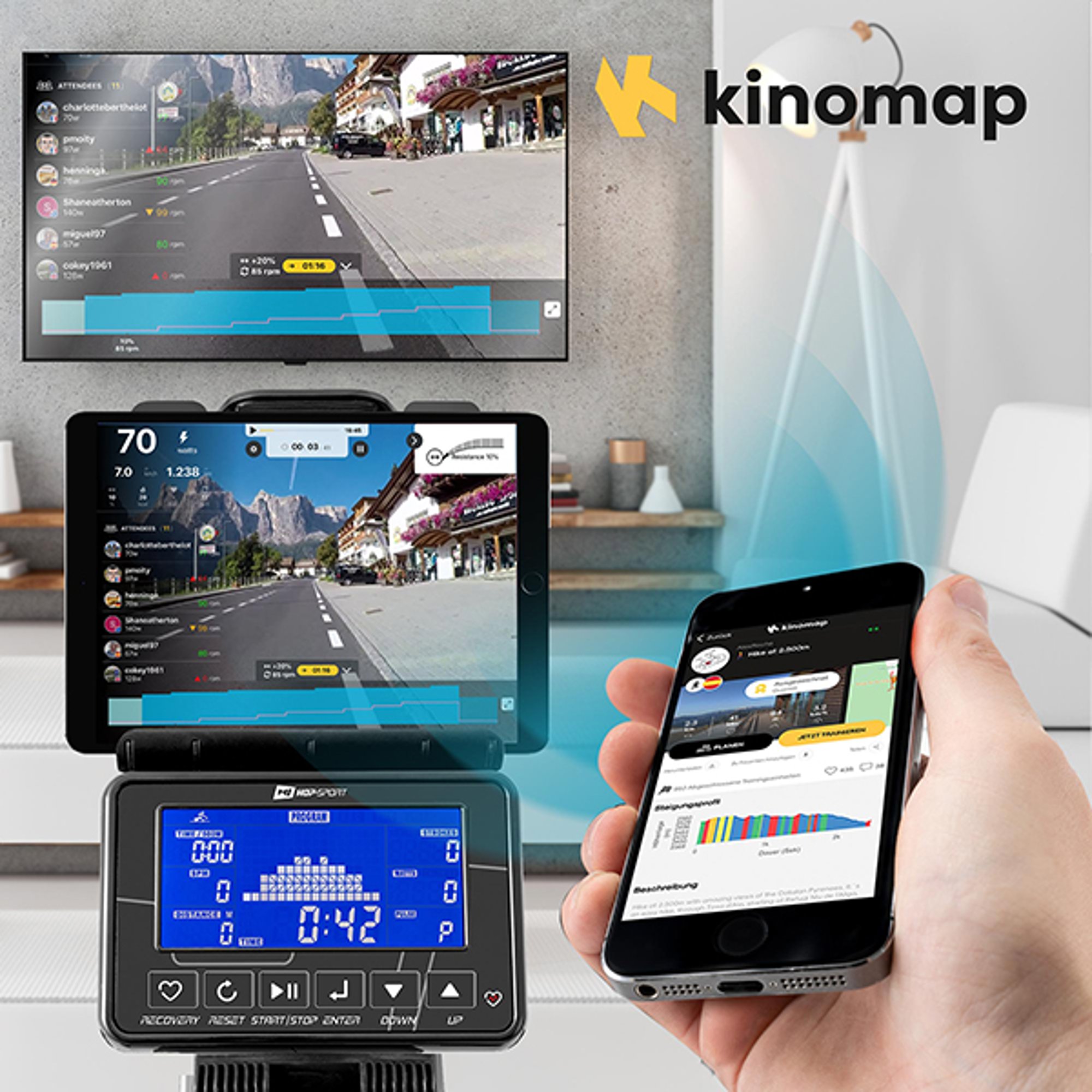 Compatibiliteit met de Kinomap applicatie 