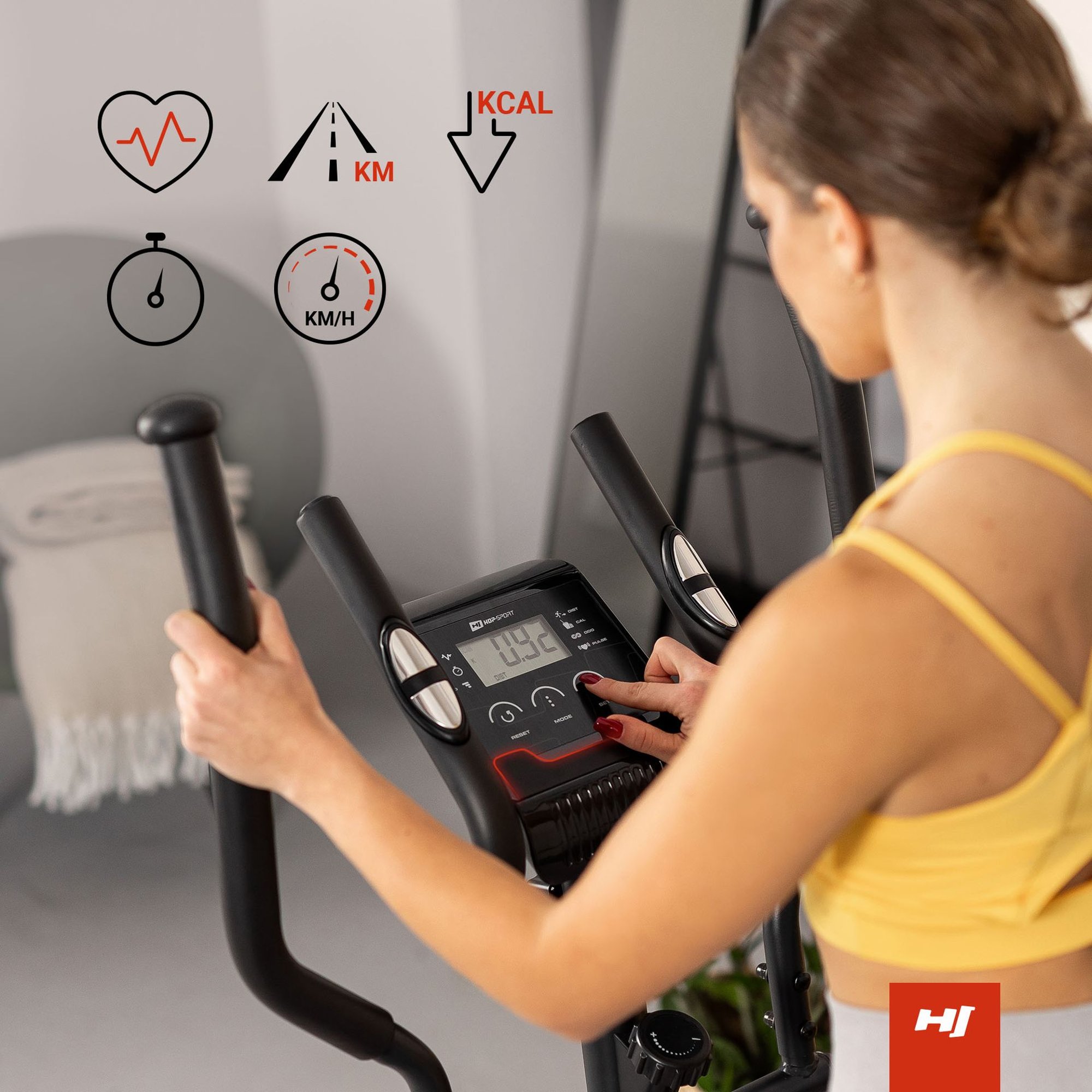 LED-display van de HS-003C Focus met trainingsgegevens en bediening