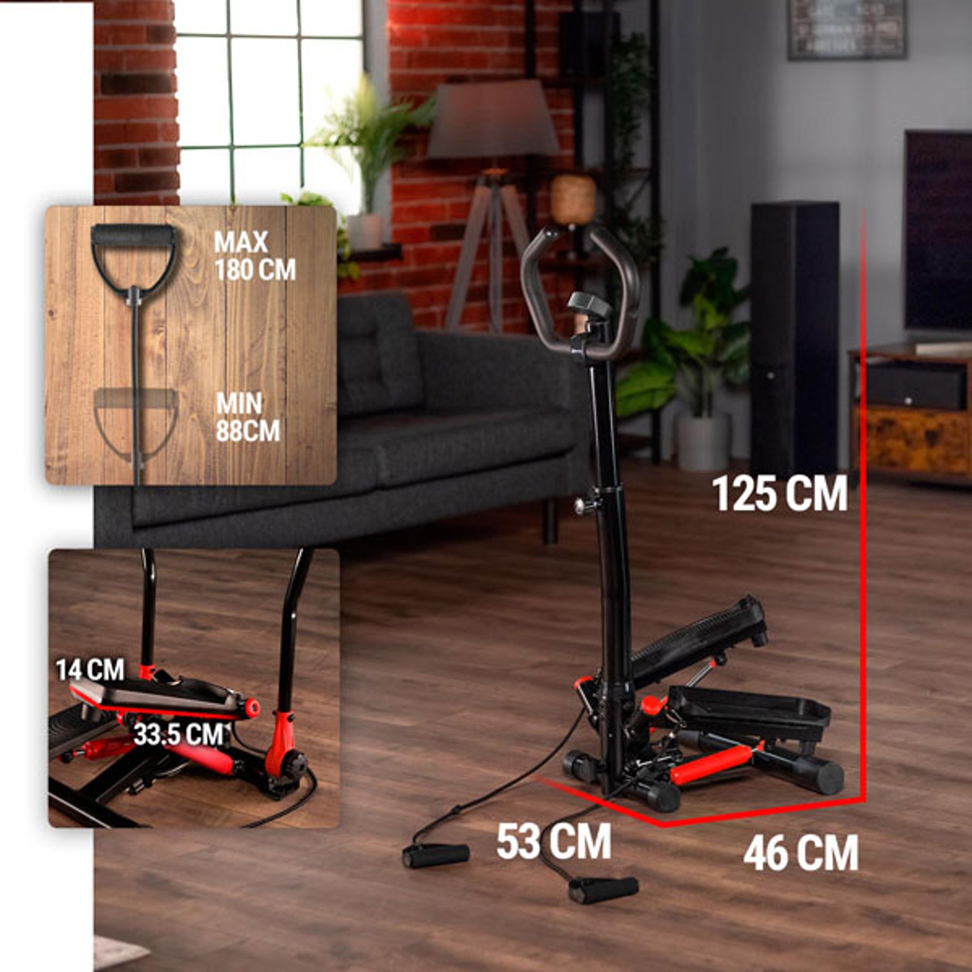 Veiligheid tijdens het trainen met de antislip pedalen - Stepper 055S Noble van Hop-Sport