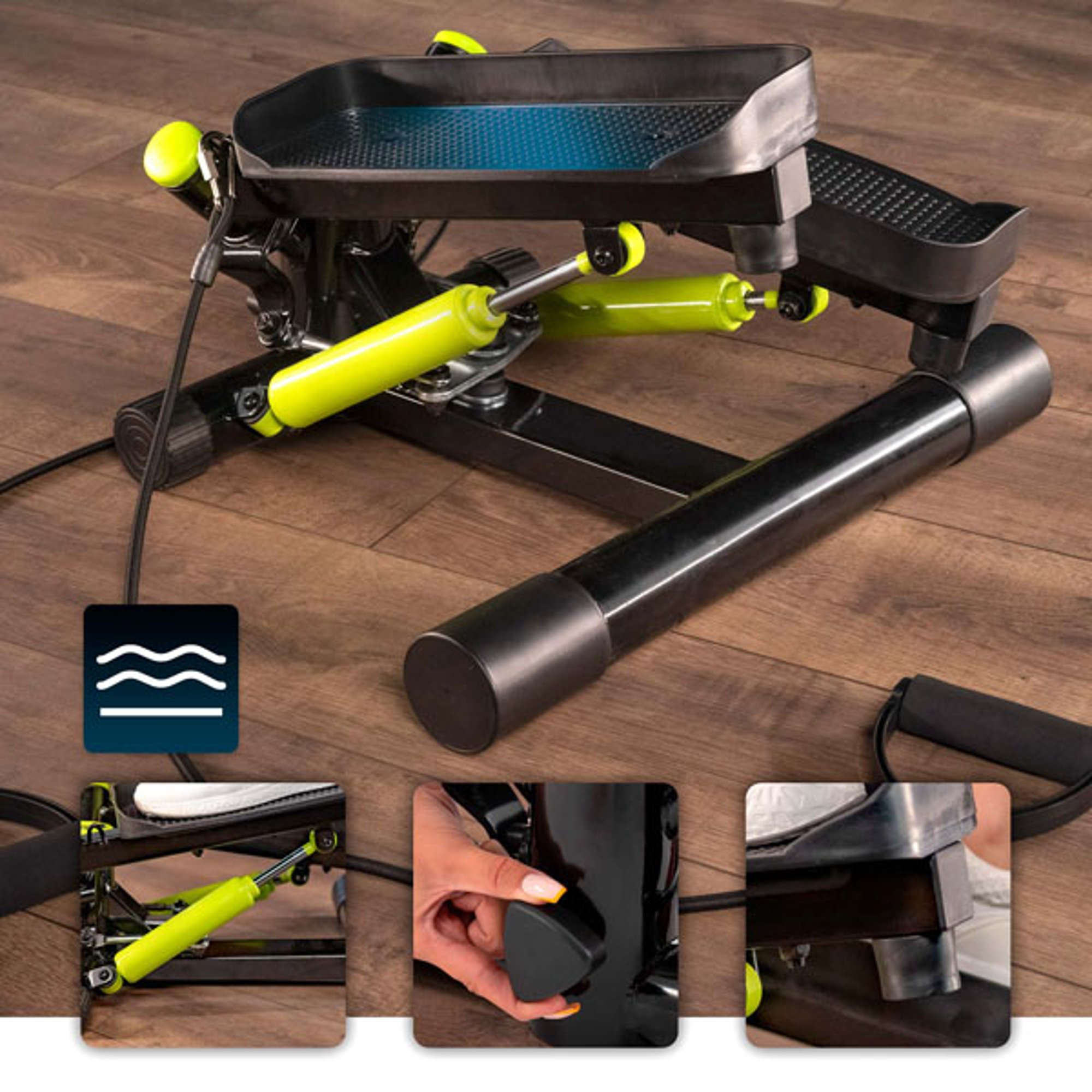 Veiligheid tijdens de training met de antislip pedalen - Stepper 035S Swing van Hop-Sport