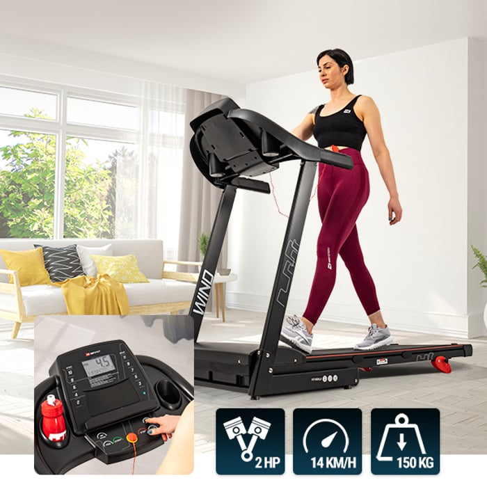 Elektrische Loopband HS-1000LB Wind Rood Opvouwbaar | Hop-sport.be