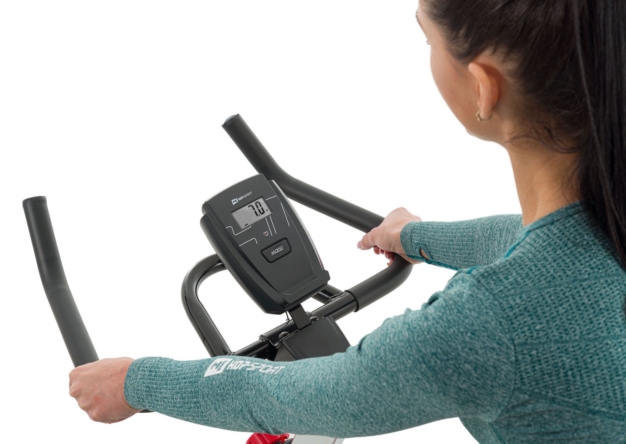 Multifunctionele trainingscomputer met alle belangrijke parameters bij Indoor Bike HS-045ic Bravo