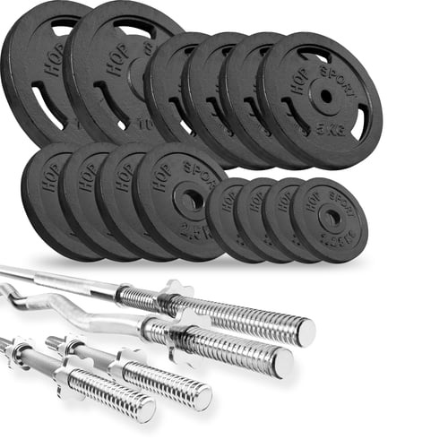 Guss Hantelset 76kg +Hantelbank