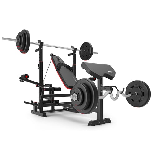 Hantelset 135kg + Hantelbank HS