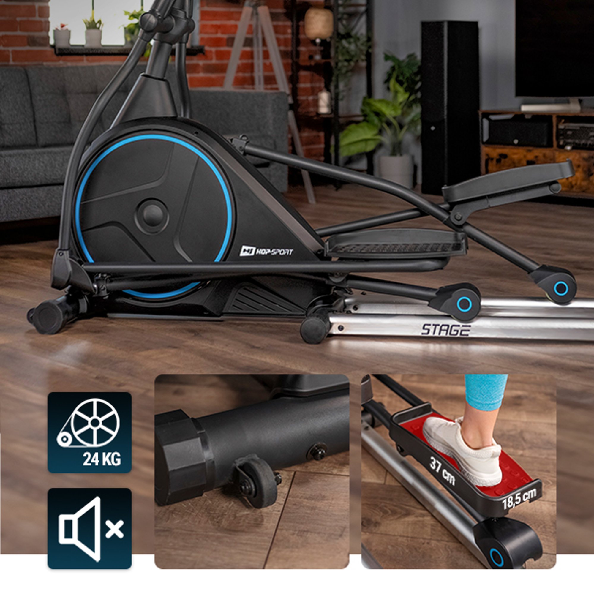 Soepel en stil gebruik bij de crosstrainer 160CF Stage