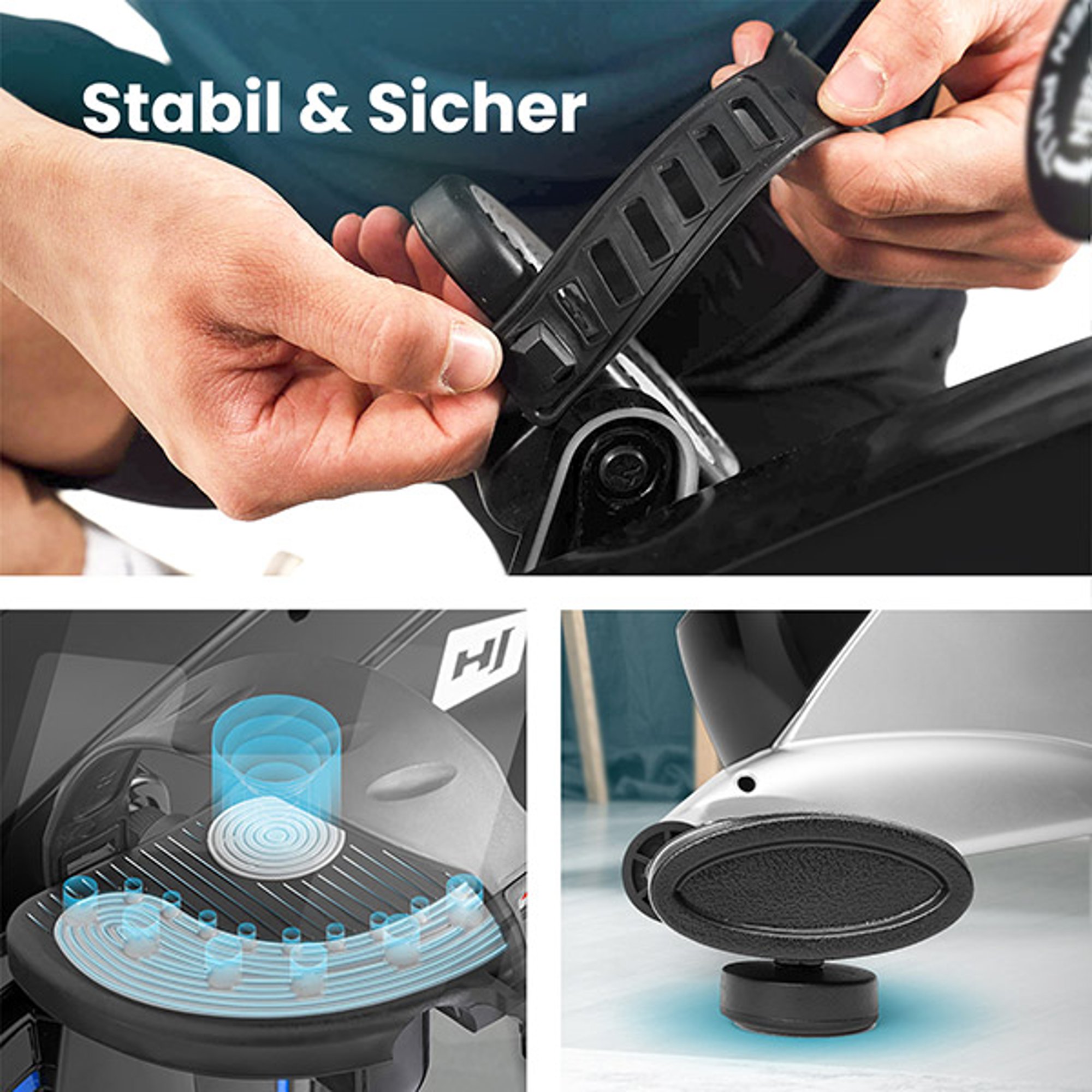 Verstelbare riem op de pedalen bij de hometrainer HS-090H Apollo