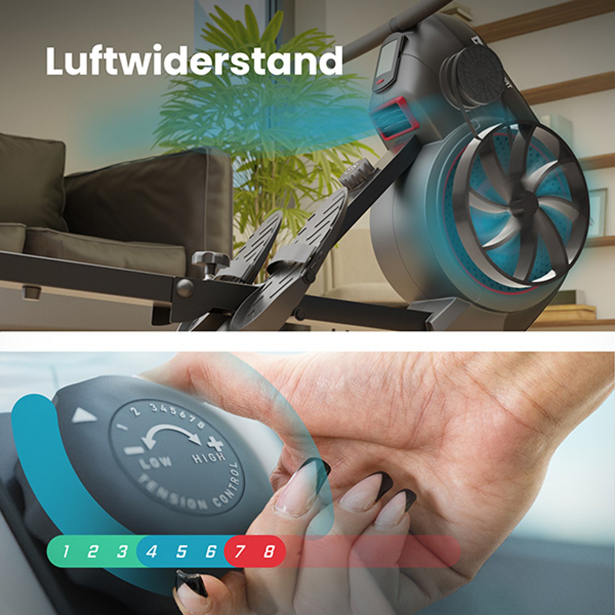 Lucht-Magneet-Weerstandssysteem bij roeimachine HS-065AR Talon 