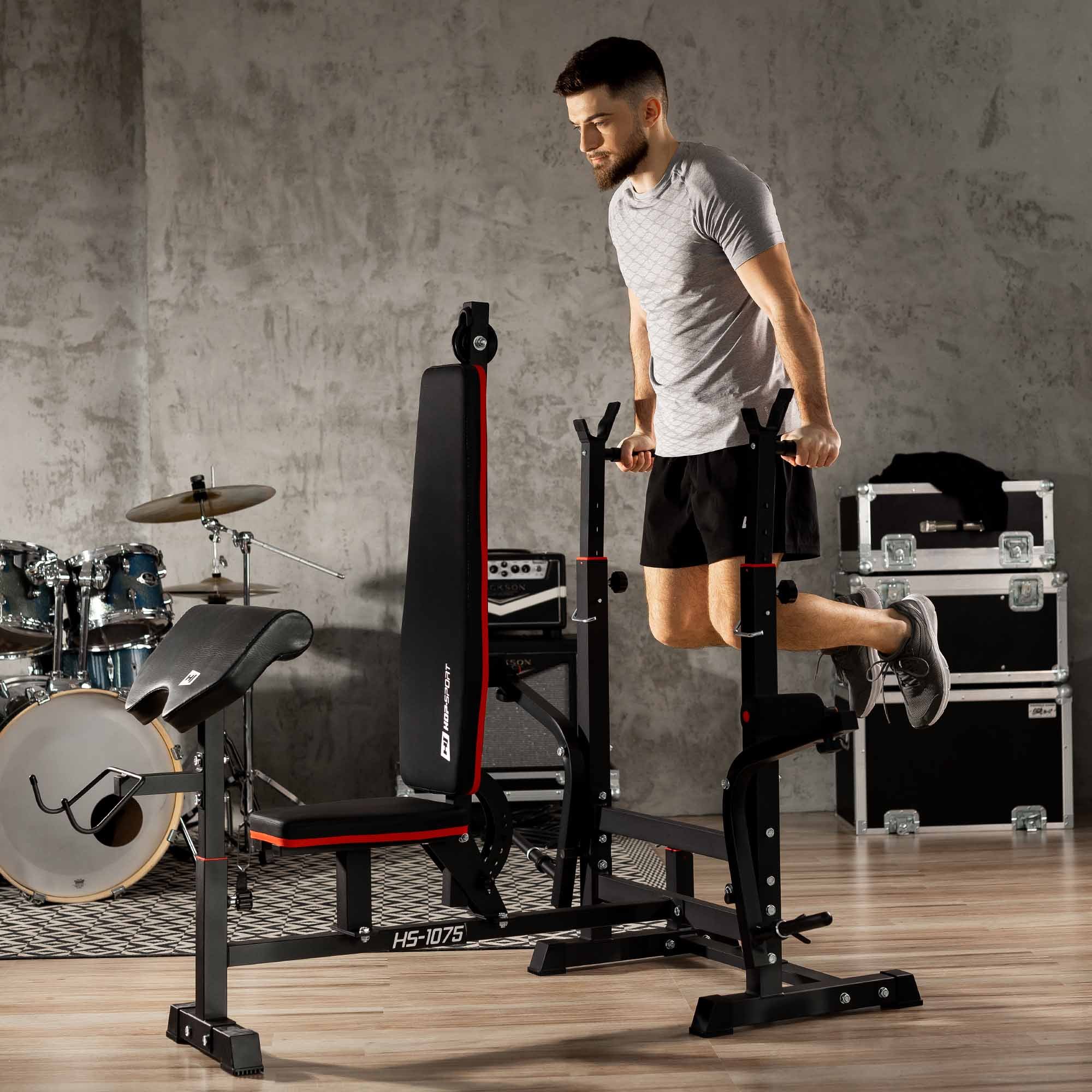 Verstelmogelijkheden van de Halterstandaard HS-1075 met Lat Pulley Toren