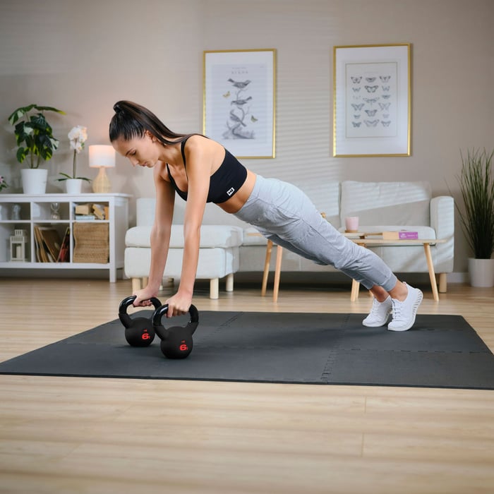 Veilige training mat kettlebell 6 kg