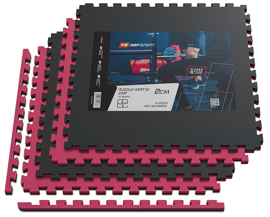 Mata puzzle EVA 2cm czarno/czer - 7