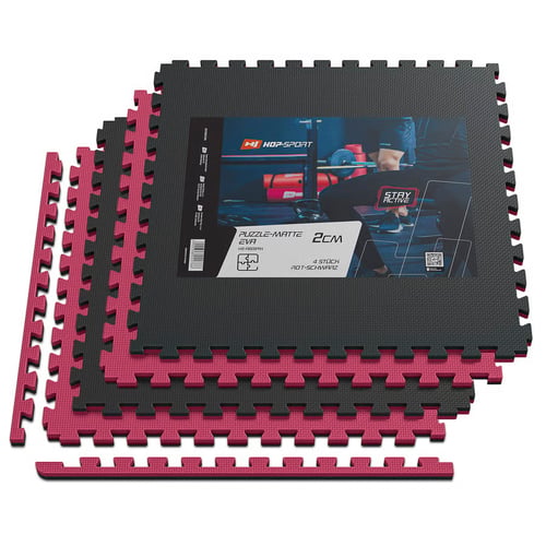 Mata puzzle EVA 2cm czarno/czer
