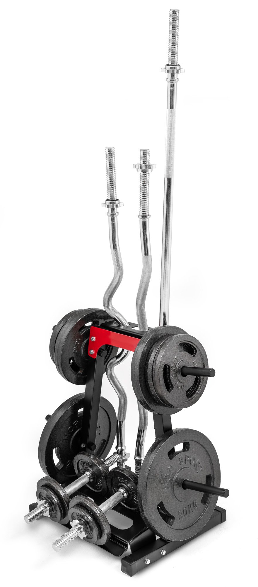 Standaard HS-1008A met gewichten, dumbbells en halterstangen