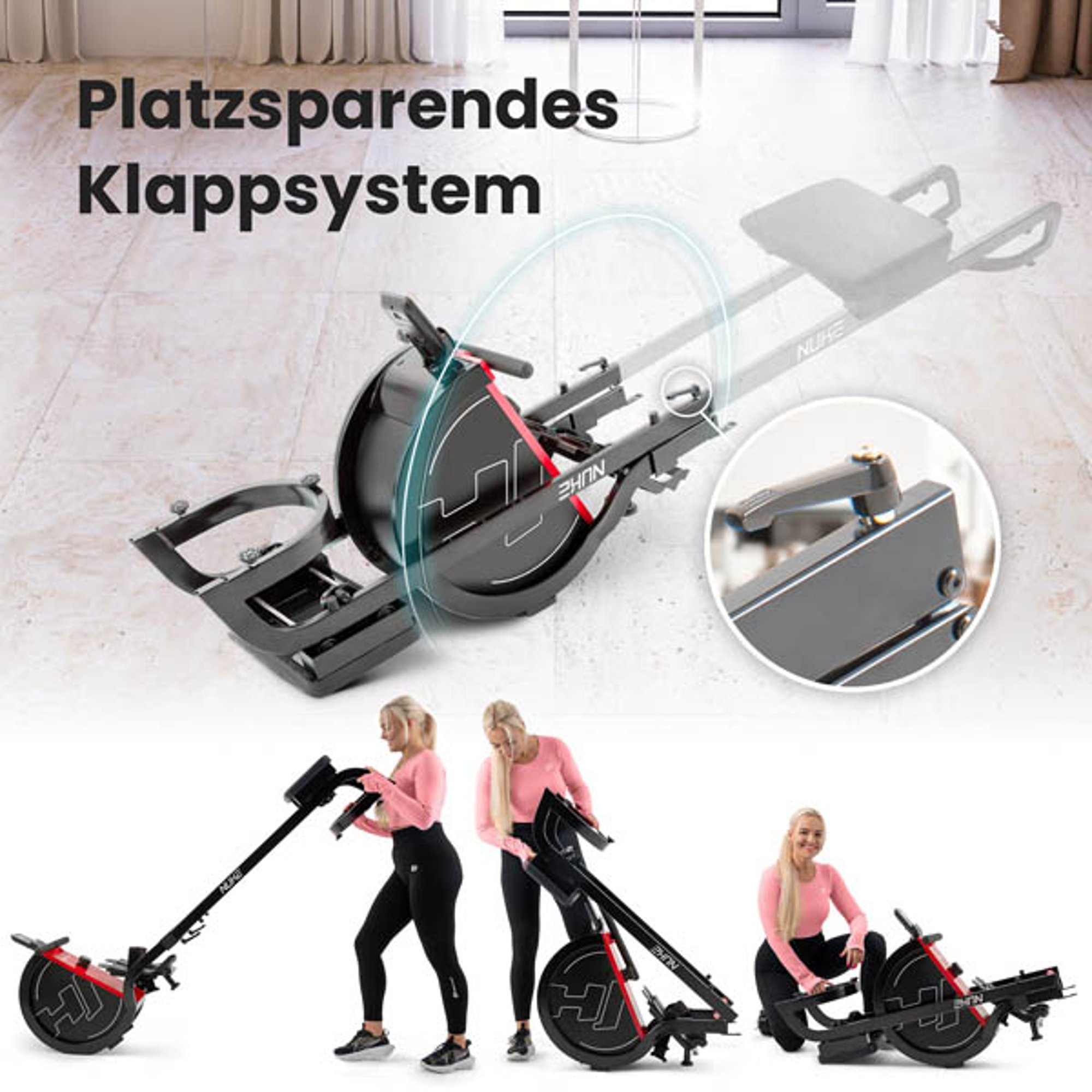 Snel-Klappensysteem bij de roeimachine 075R Nuke