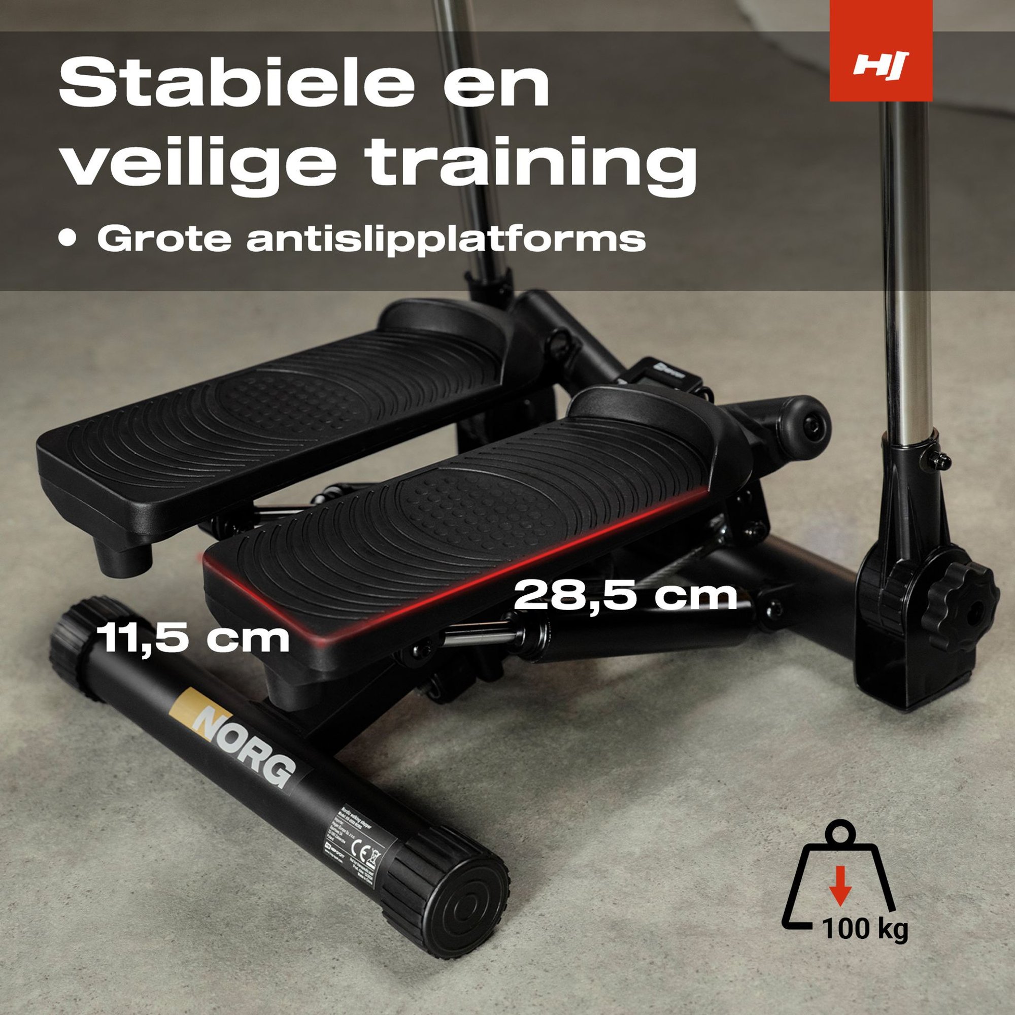 Norg stepper met afmetingen