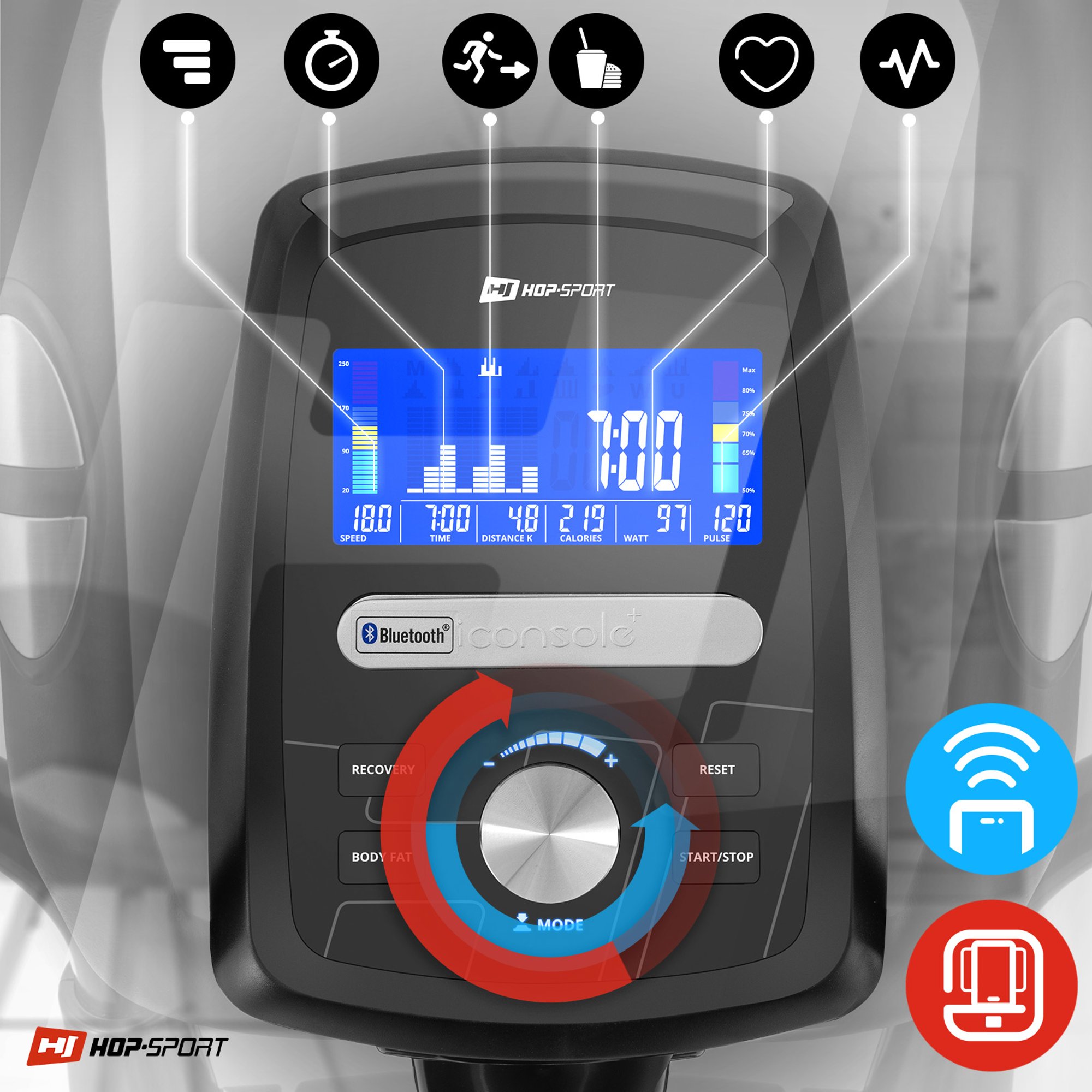Multifunctionele computer bij Crosstrainer 060C Blaze
