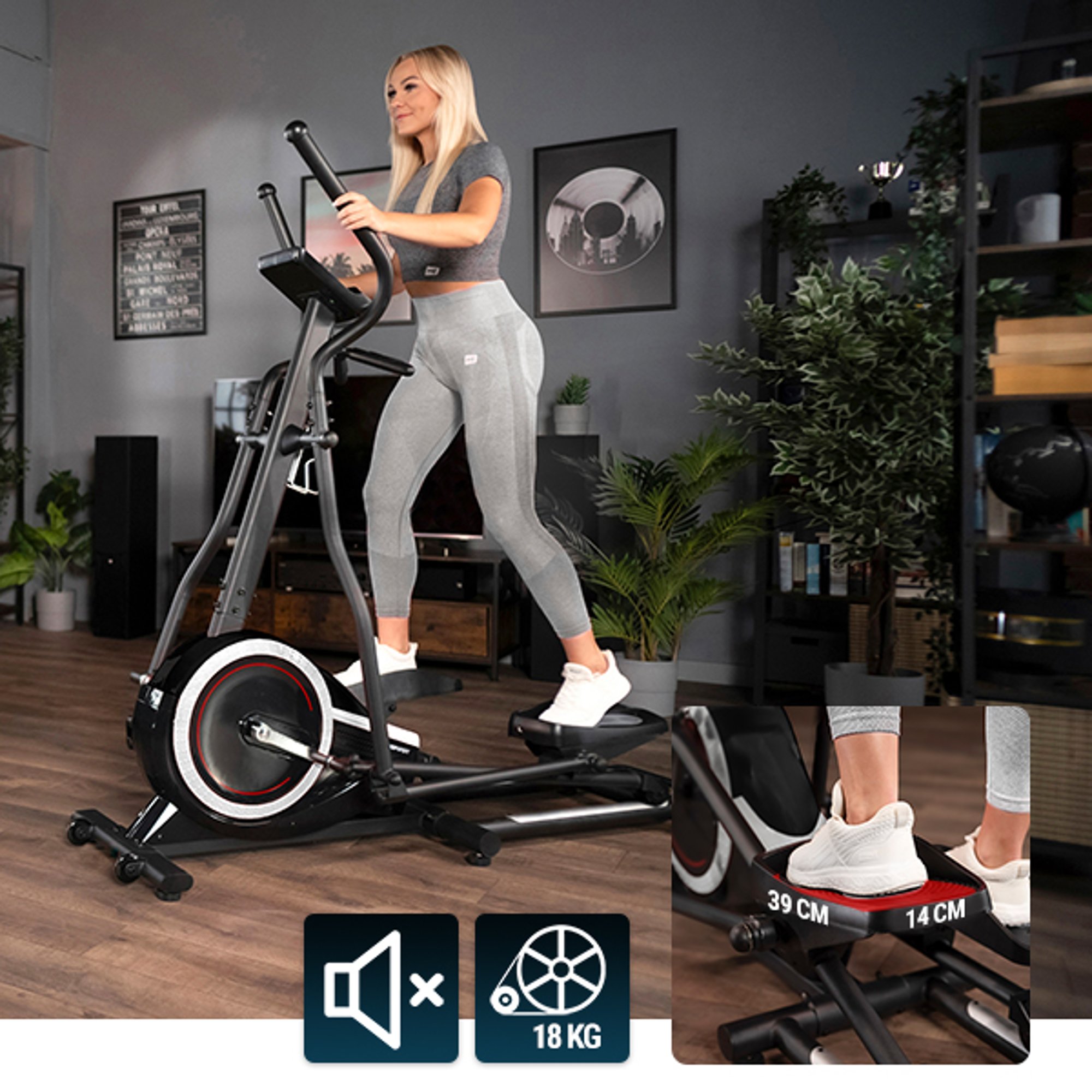 Antislip pedalen op de crosstrainer 070C Buzz