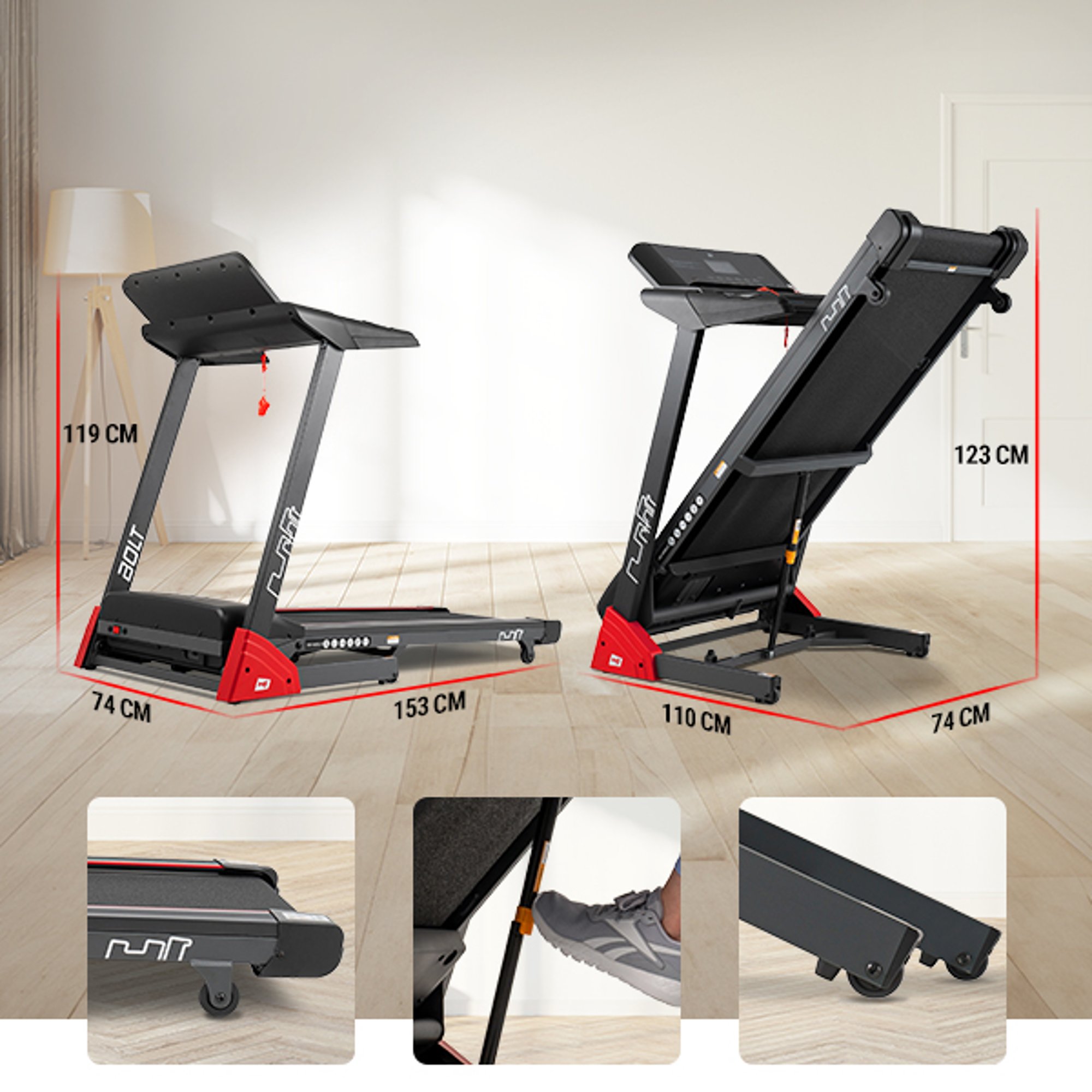 Opvouwsysteem bij loopband HS-1400LB Bolt