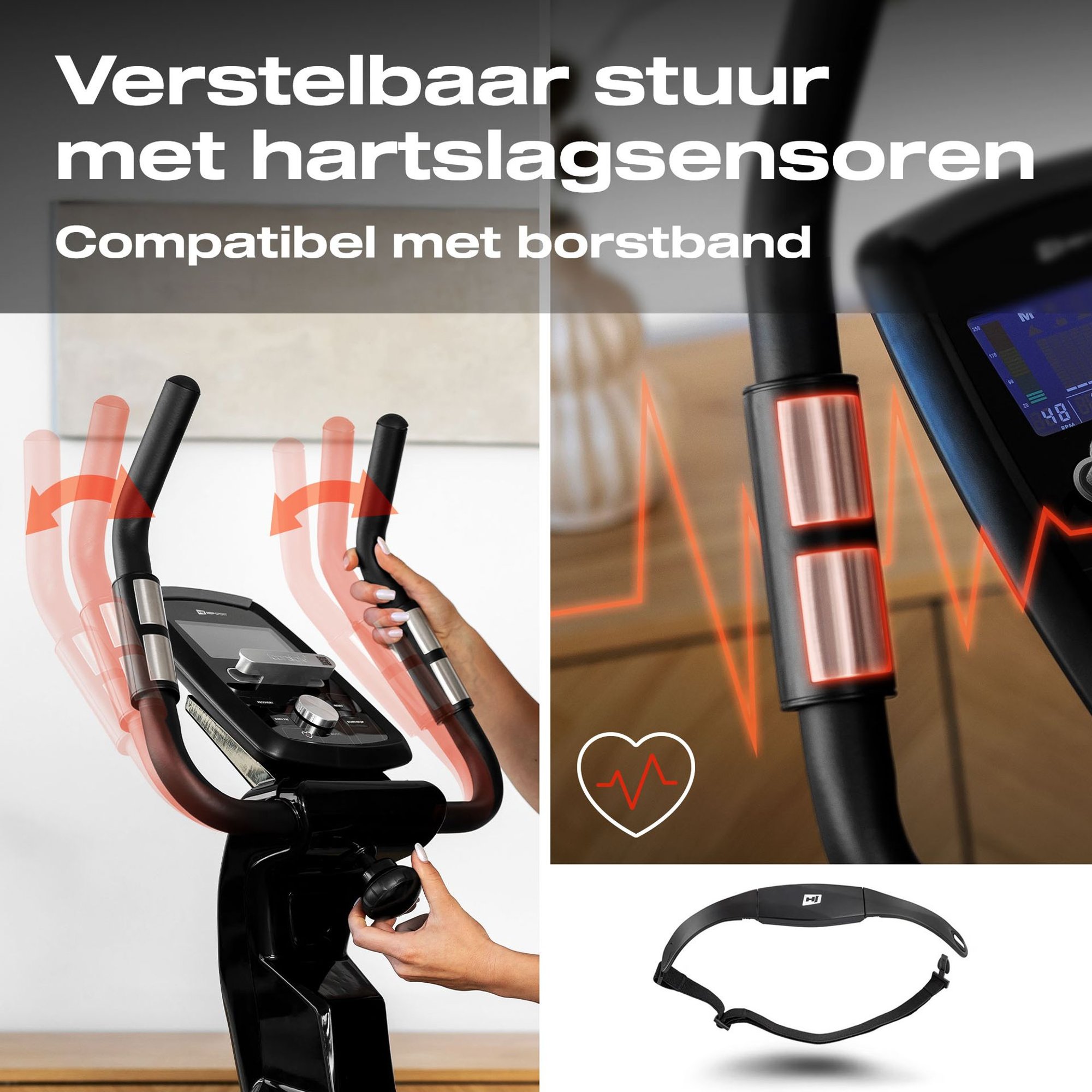 Stuur en zadel met instelfunctie